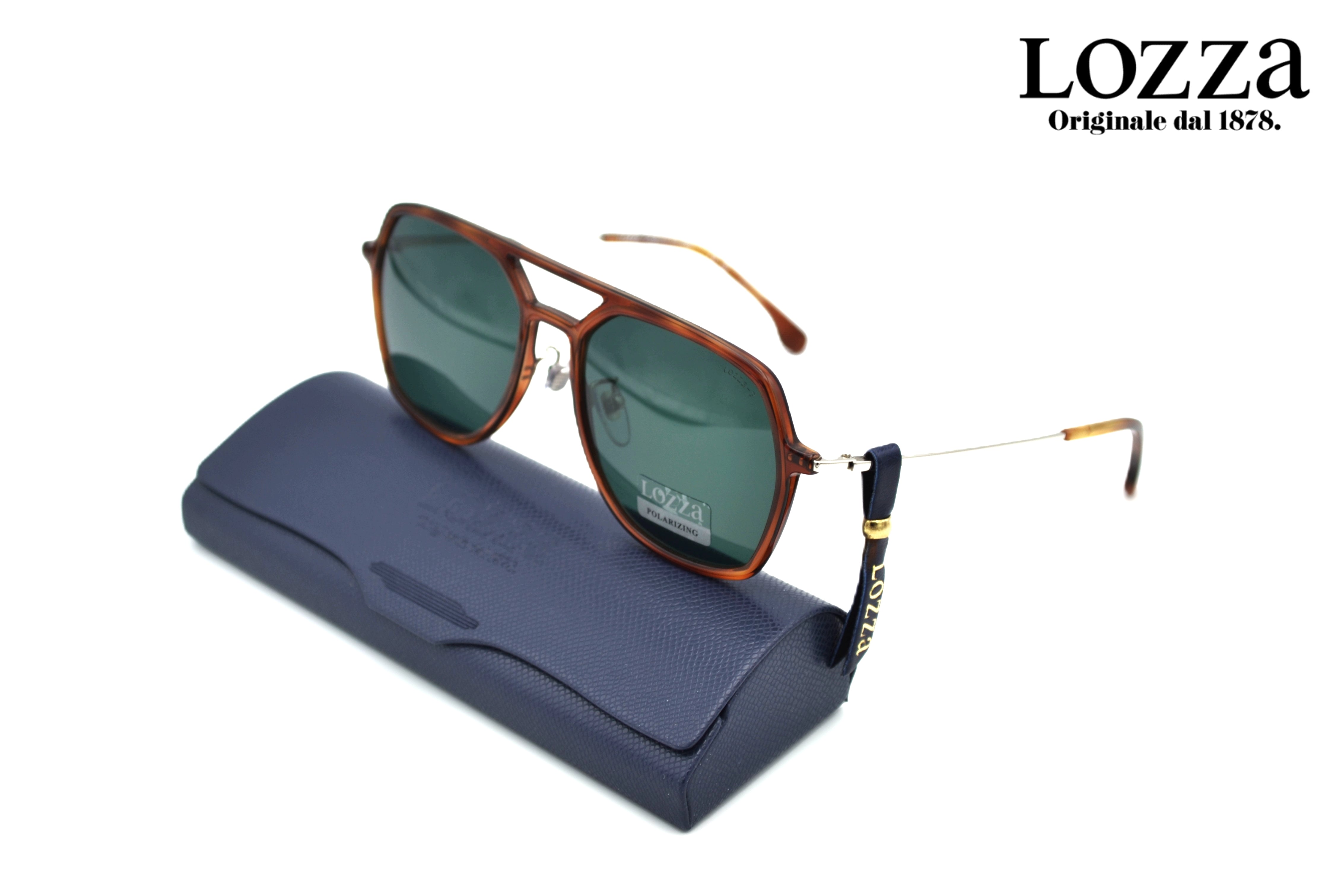 Gafas de sol Lozza SL4215M 710P - Lentes polarizadas, Diseño de acetato y metal, para hombre