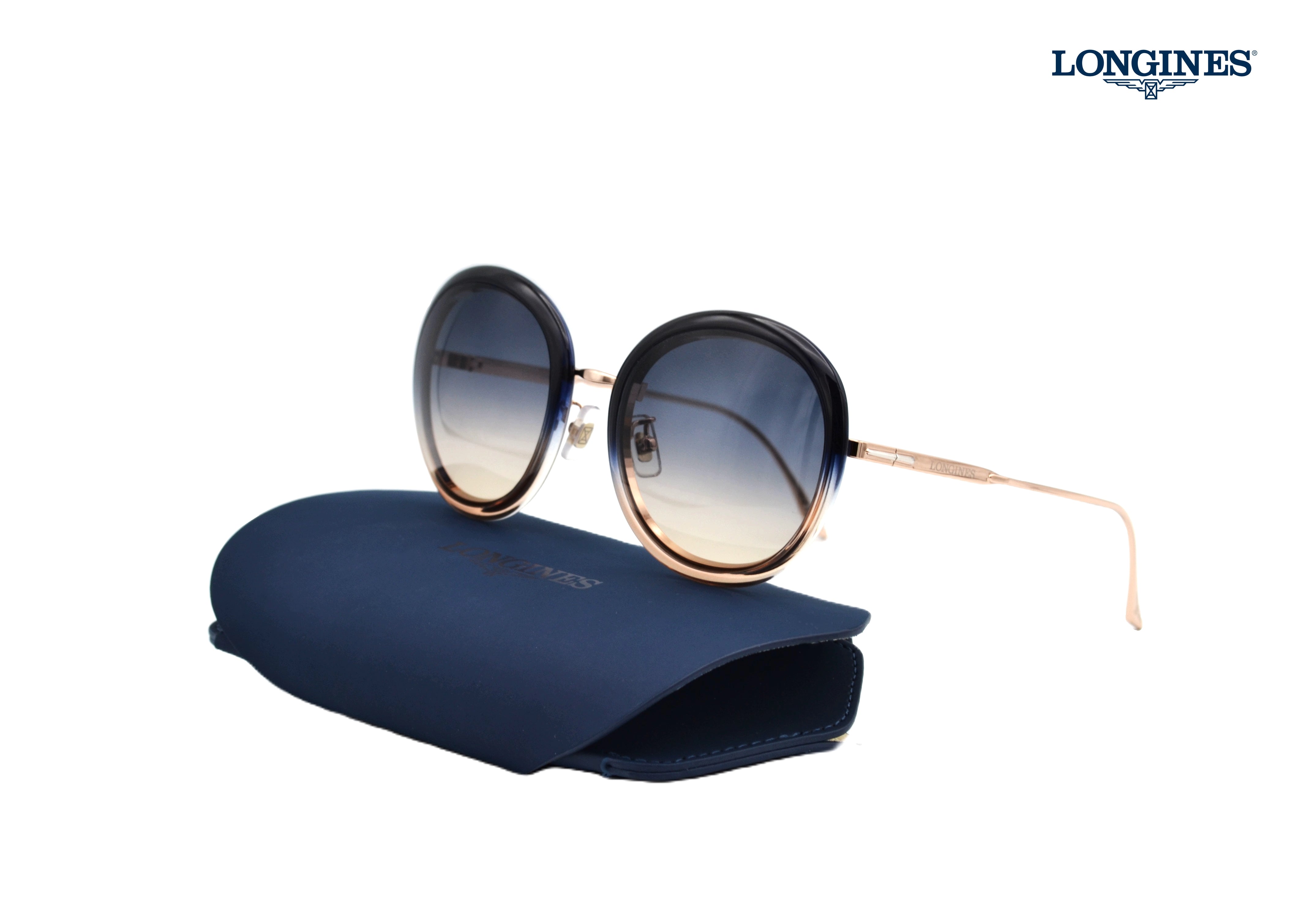 Gafas de sol Longines LG001H 92W Diseño de acetato redondeado para mujer