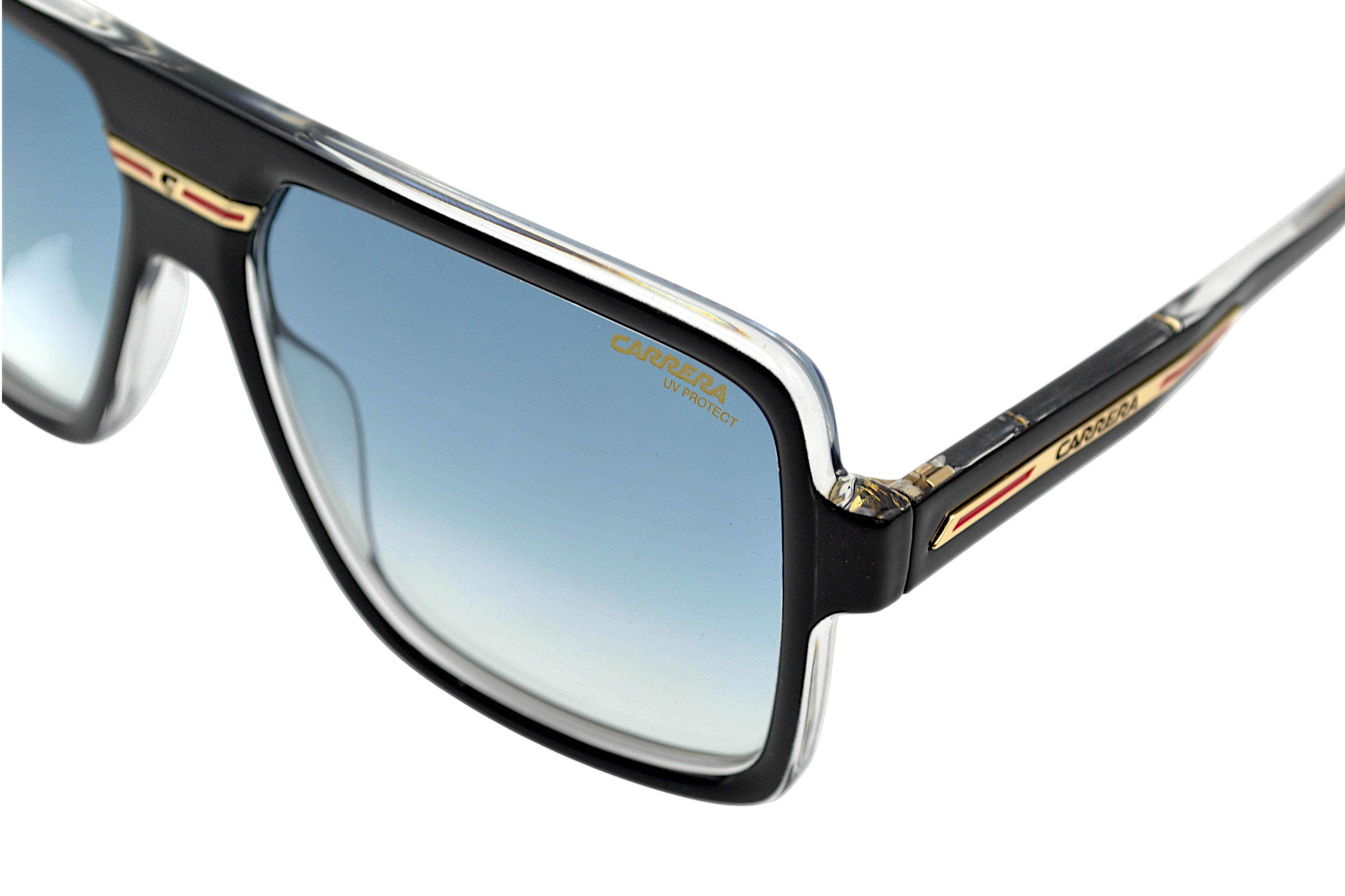 Gafas de sol CARRERA - Made in Italy para hombre diseño rectangular, acetato negro VICTORY C09S