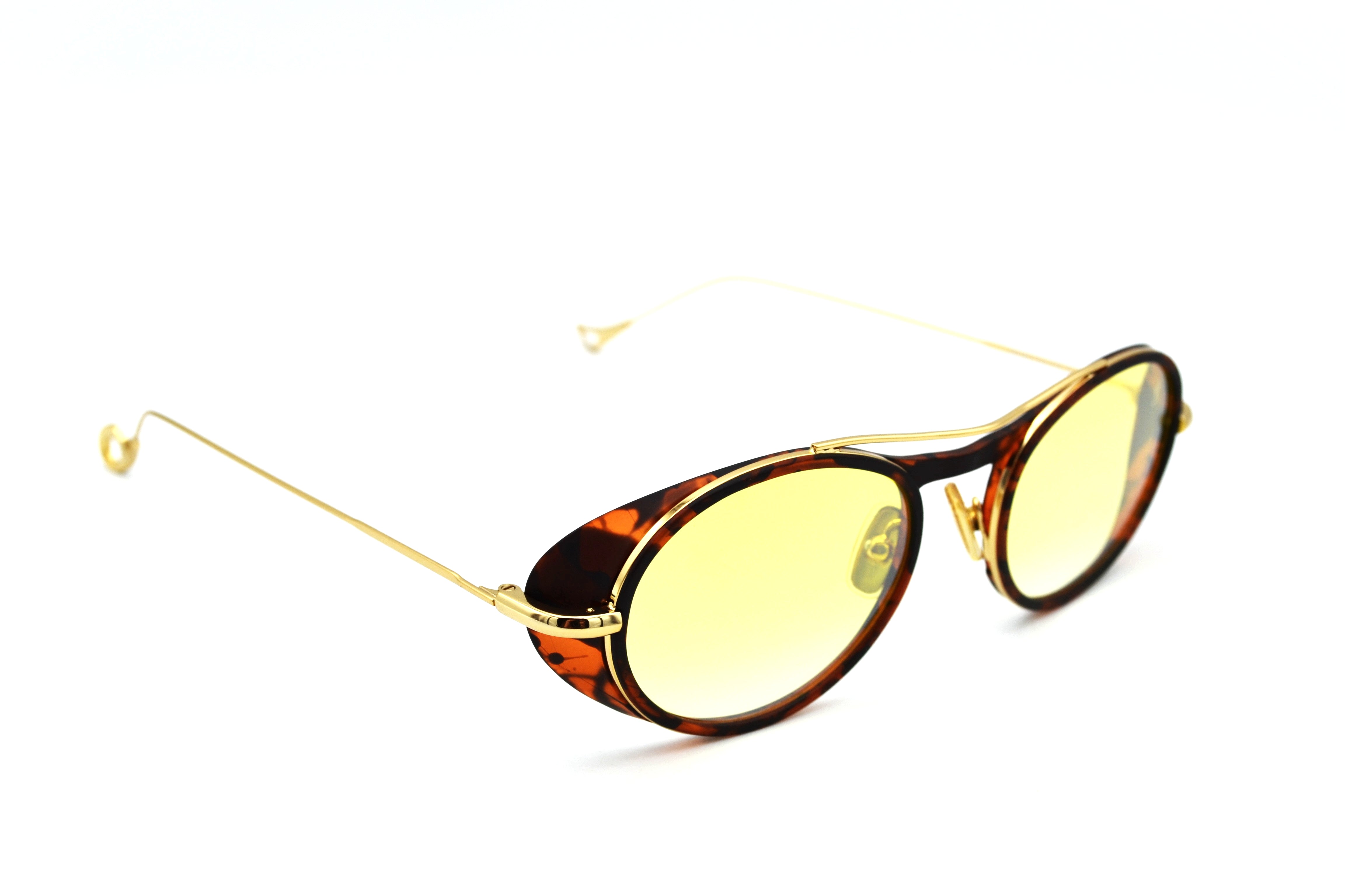 Gafas de sol Eyepetizer- HELEN, diseño ovalado de acetato y metal dorado, para mujer