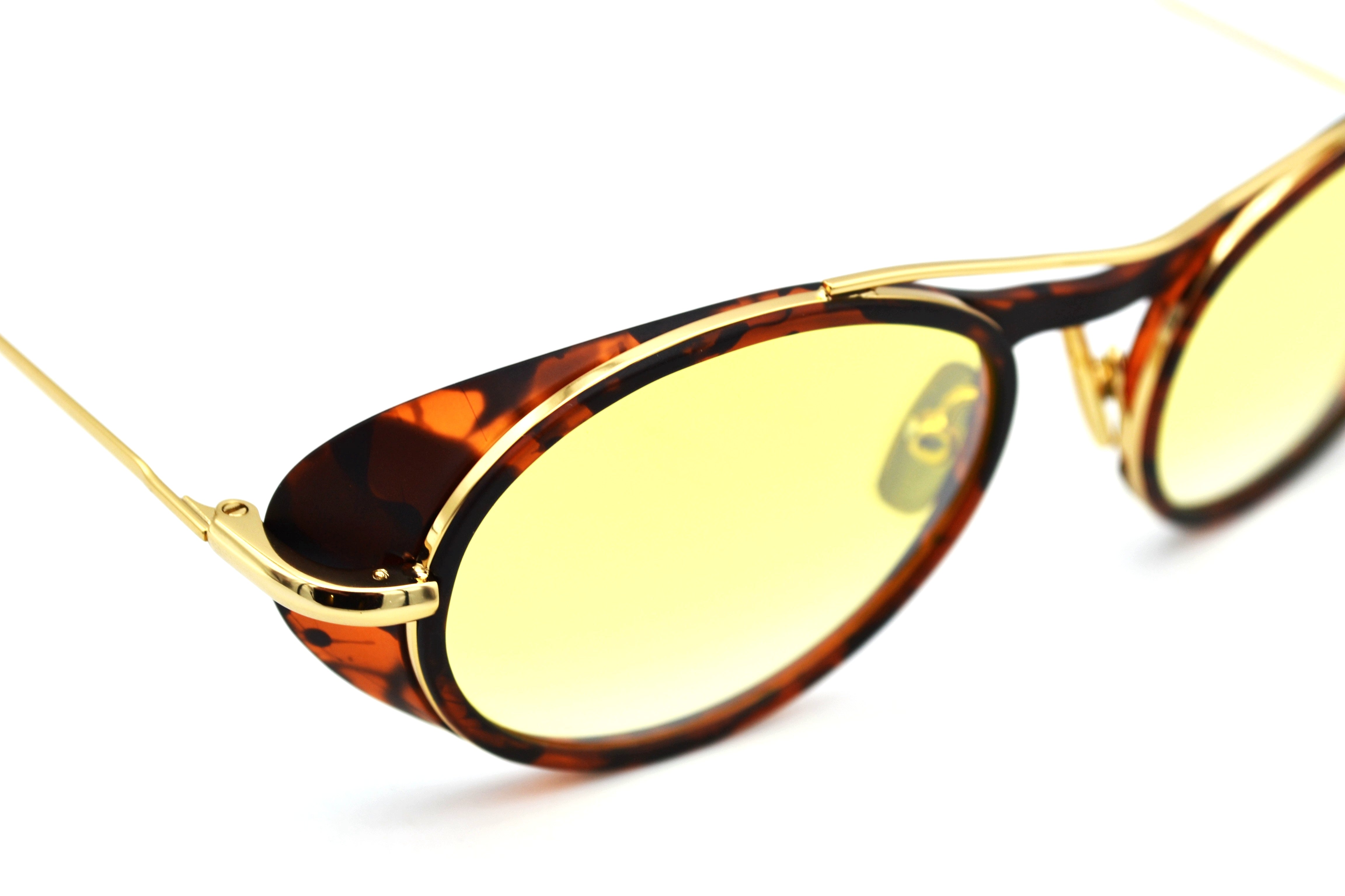 Gafas de sol Eyepetizer- HELEN, diseño ovalado de acetato y metal dorado, para mujer