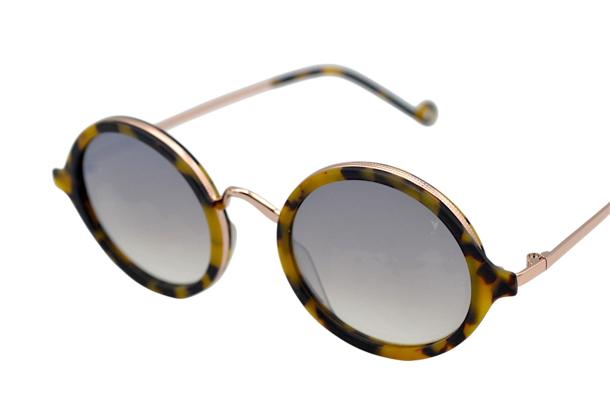 Gafas de sol Eyepetizer- Des Art diseño redondeado de acetato y metal dorado, para mujer