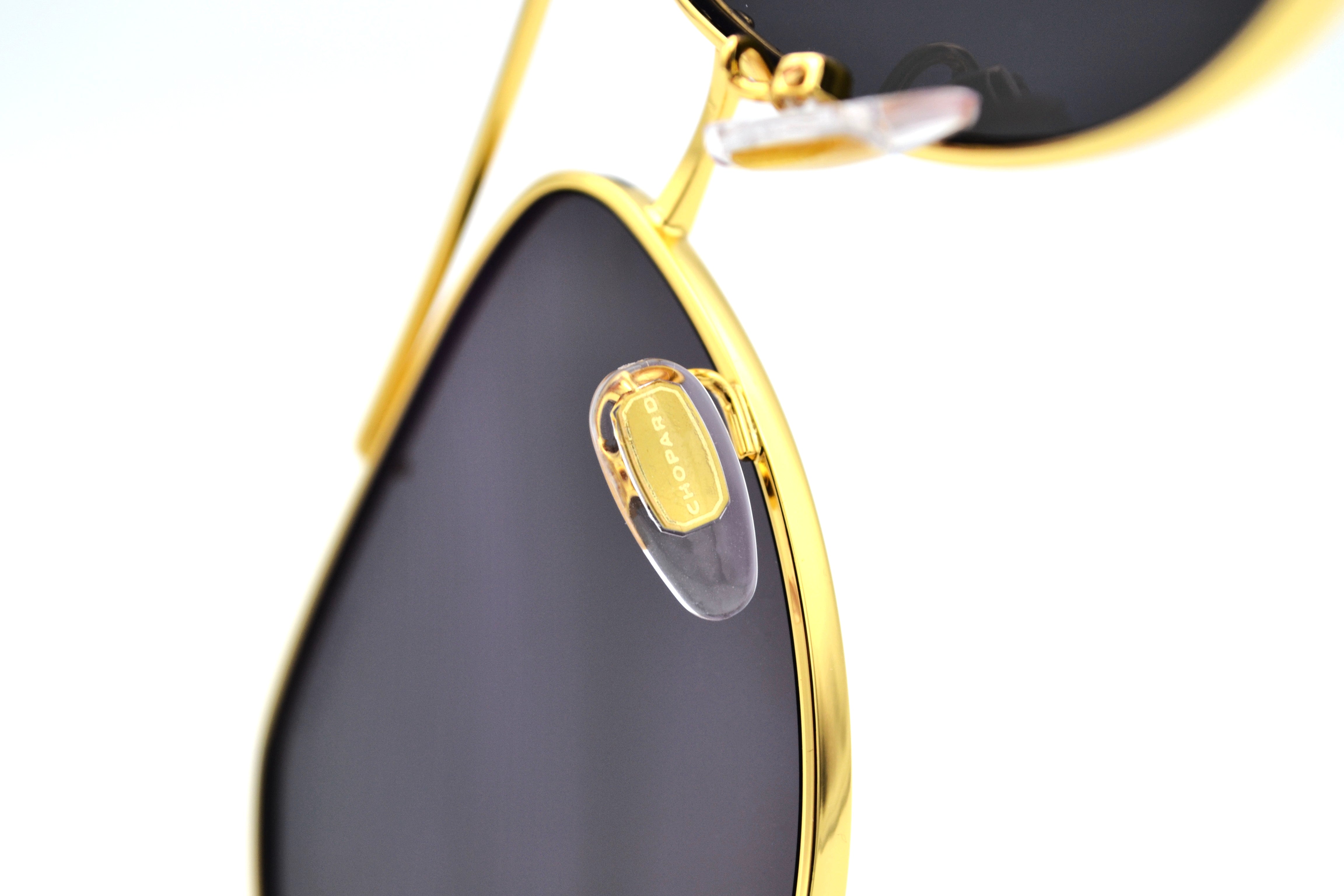 Gafas de sol Chopard SCHG63 400P Diseño de aviador dorado y plateado
