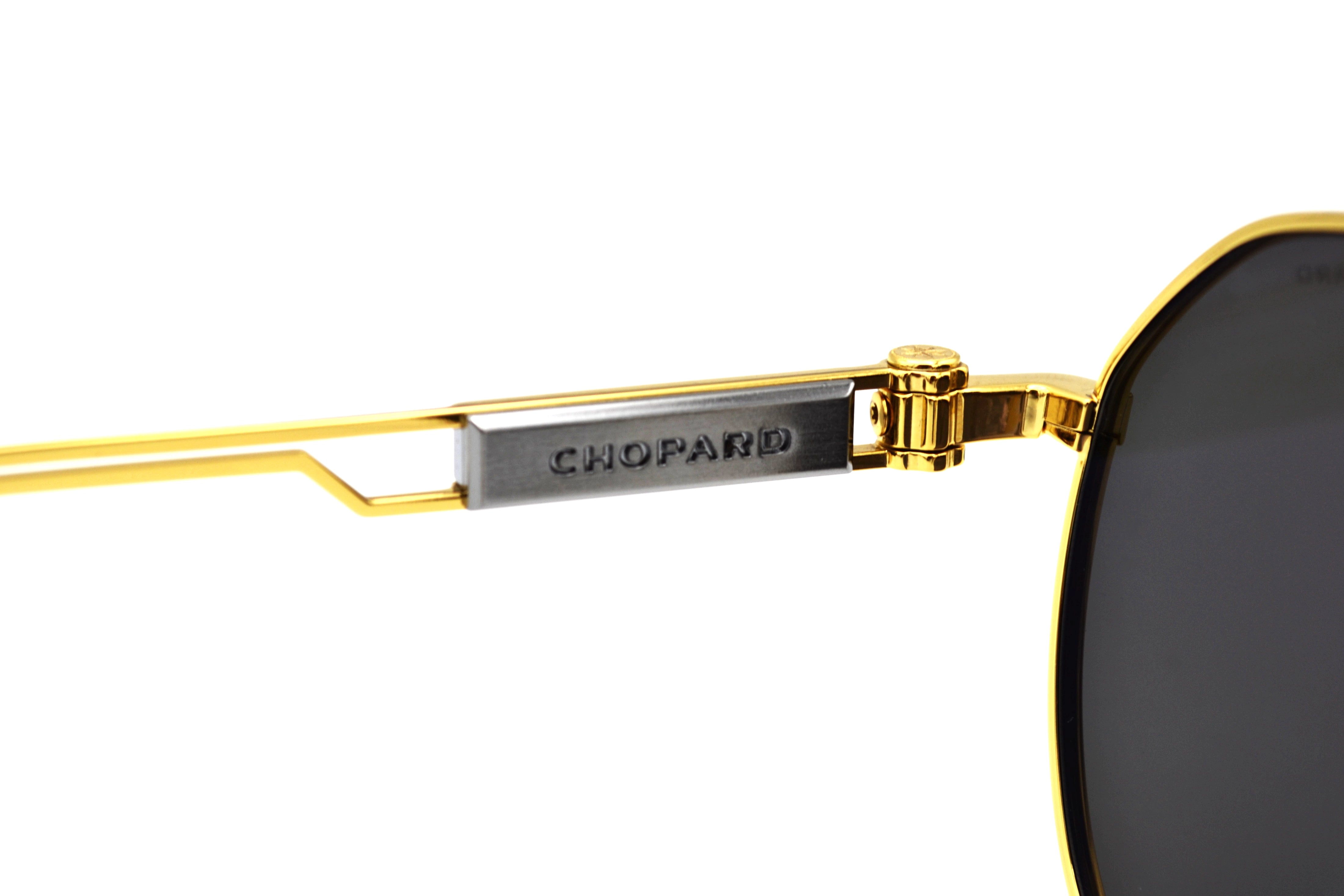 Gafas de sol Chopard SCHG63 400P Diseño de aviador dorado y plateado