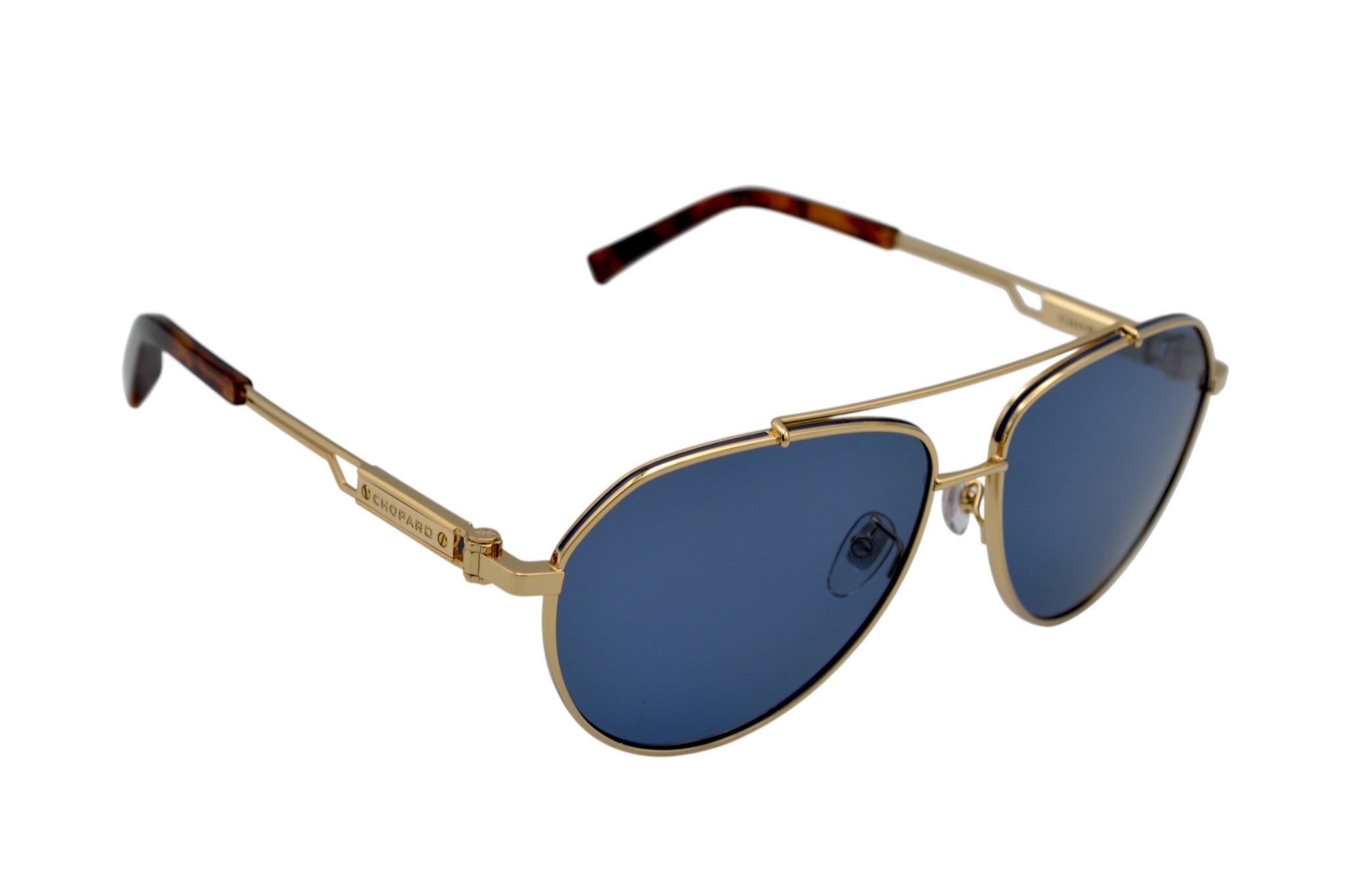 Gafas de sol Chopard SCHG63 400P Diseño de aviador dorado y plateado