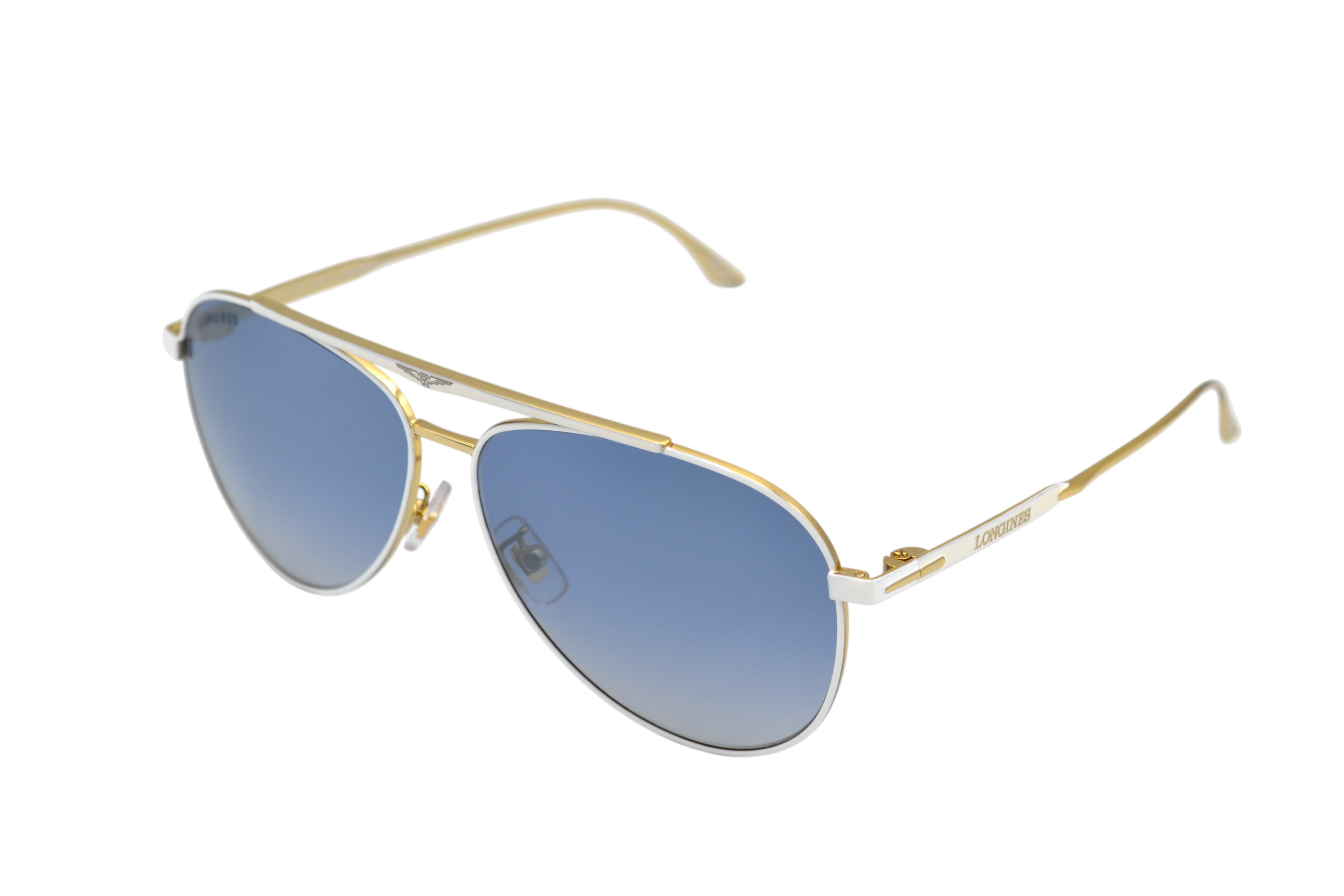 Gafas de sol Longines - LG0005H 30X Diseño clásico de Aviador, metal blanco para hombre