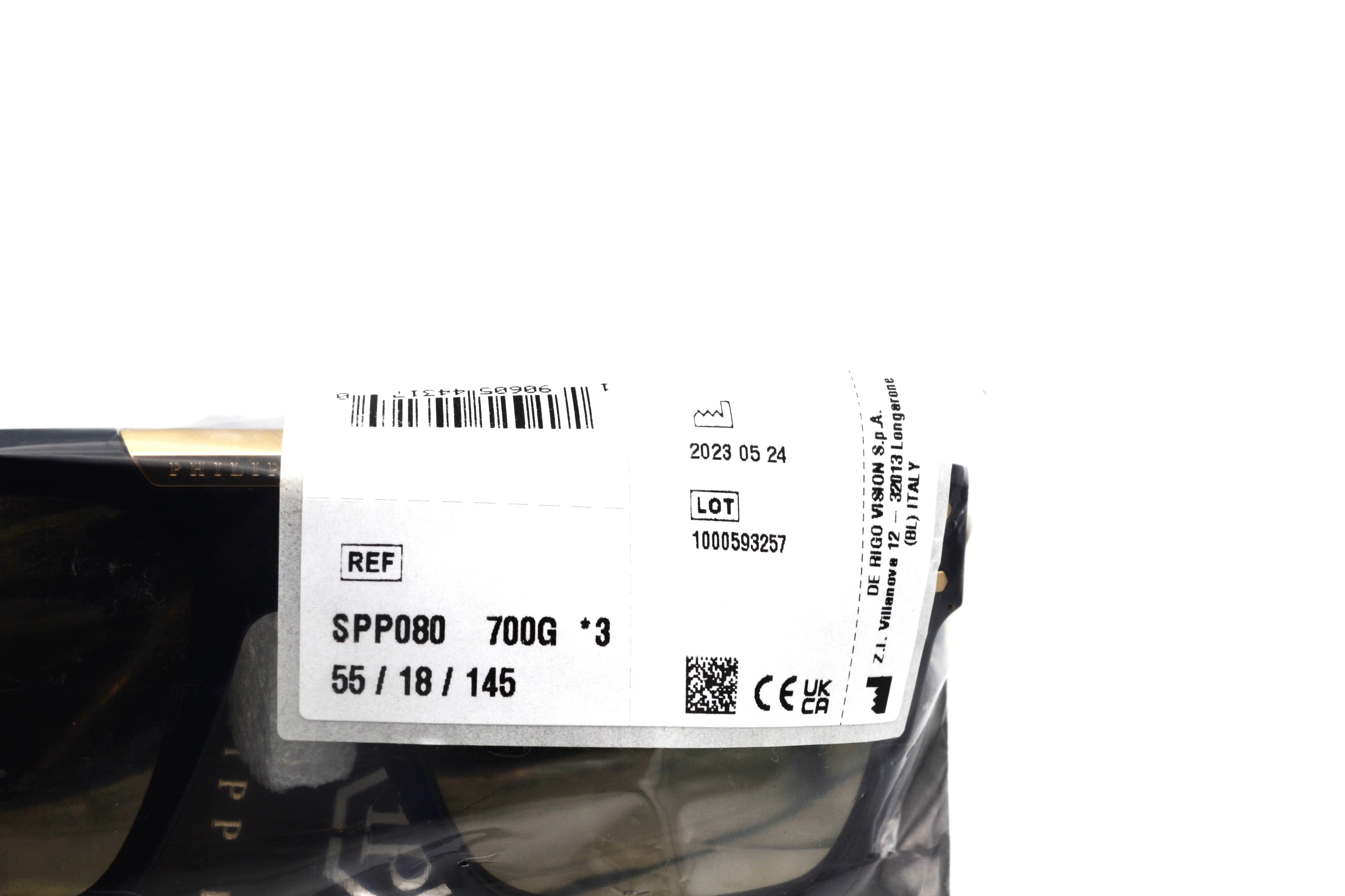 Gafas de sol Philipp Plein - 23K Gold Plated - Plein Badge SPP080 700G Diseño de acetato y chapado en oro para hombre