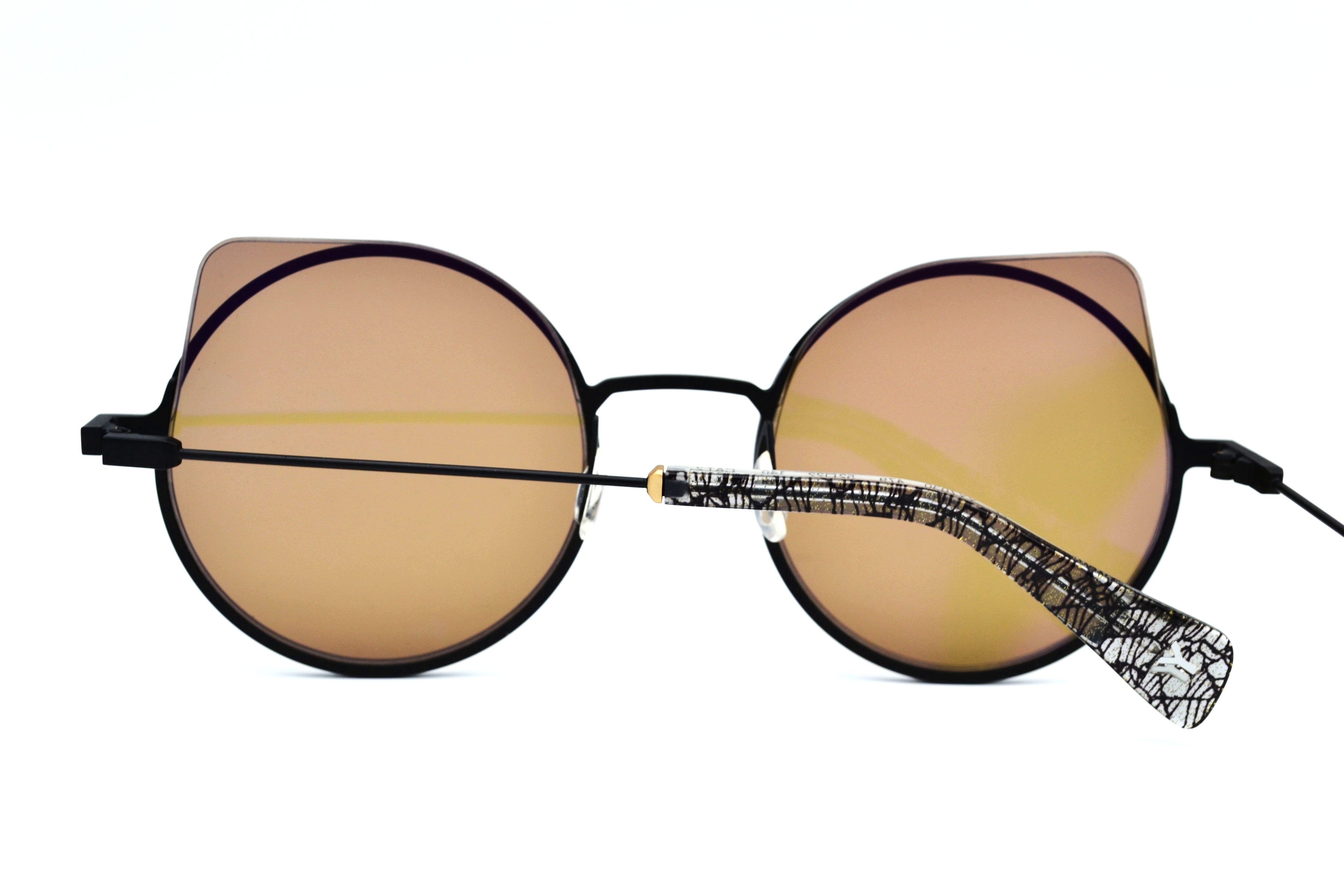 Gafas de sol Yohji Yamamoto YY7030 479 Diseño de acetato y metal dorado Unisex