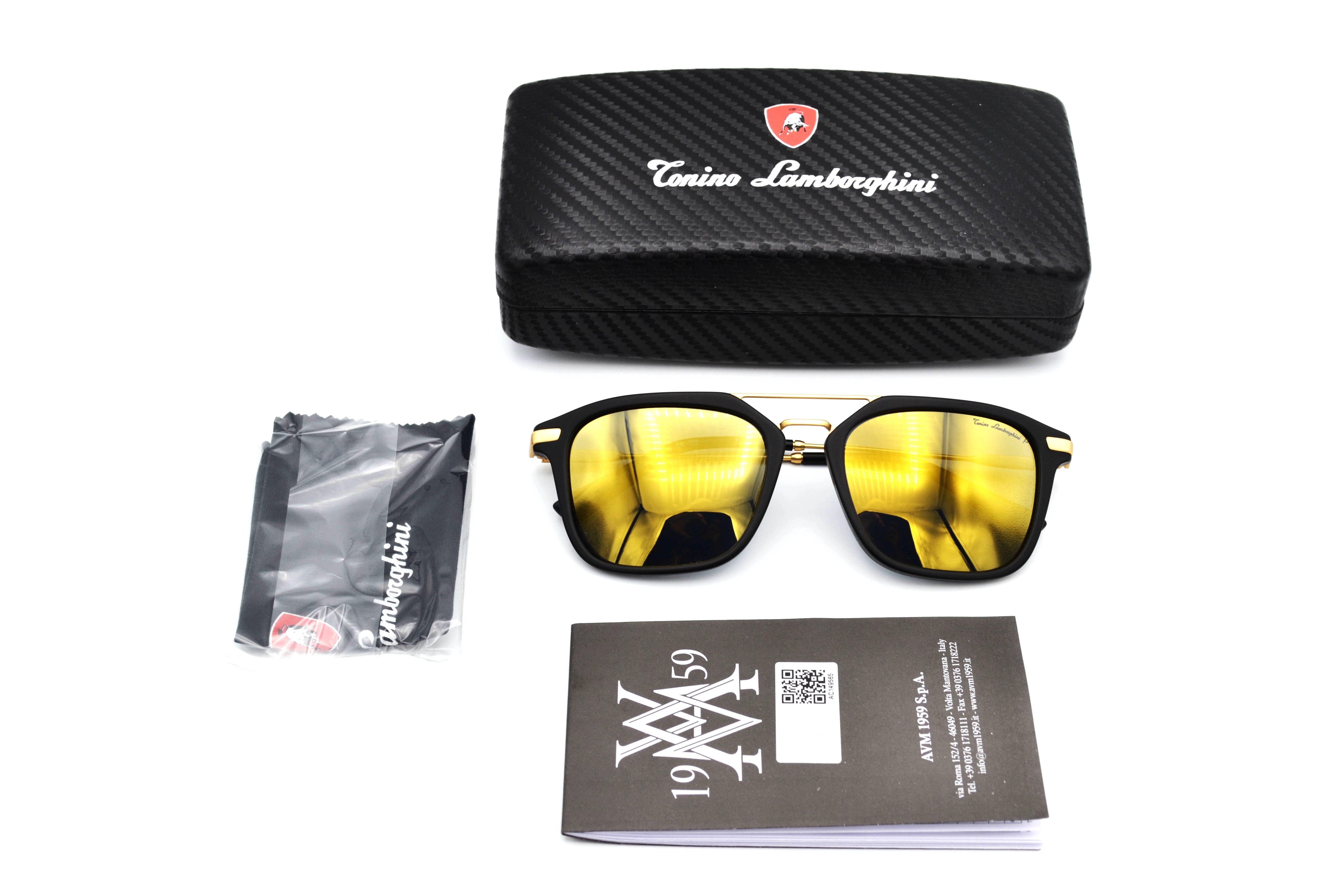 Gafas de sol Tonino Lamborghini TL905S03 Acetato i metal dorado, Lentes Polarizadas