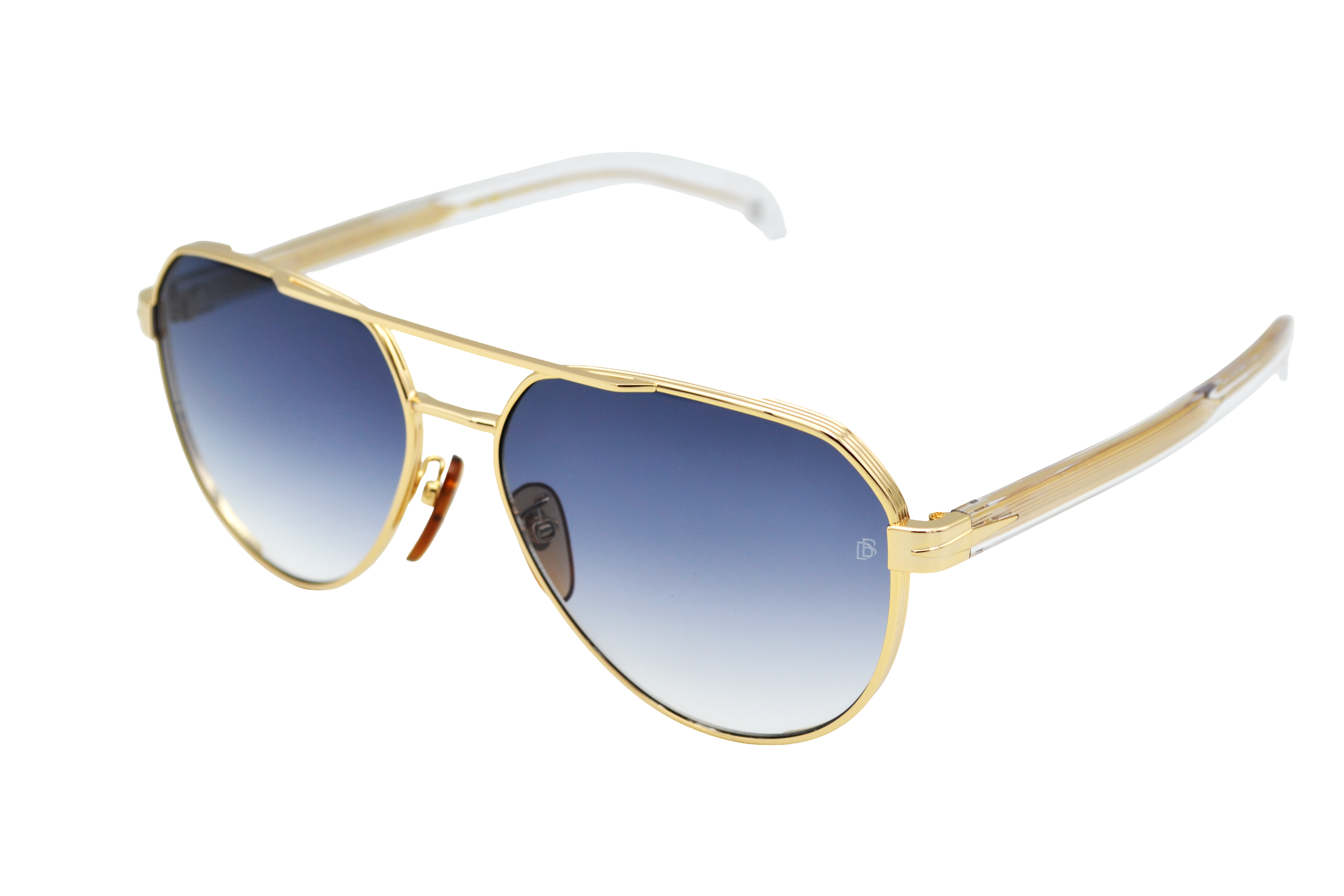 Gafas de sol David Beckham DB1121 - Diseño de aviador de metal dorado para hombre