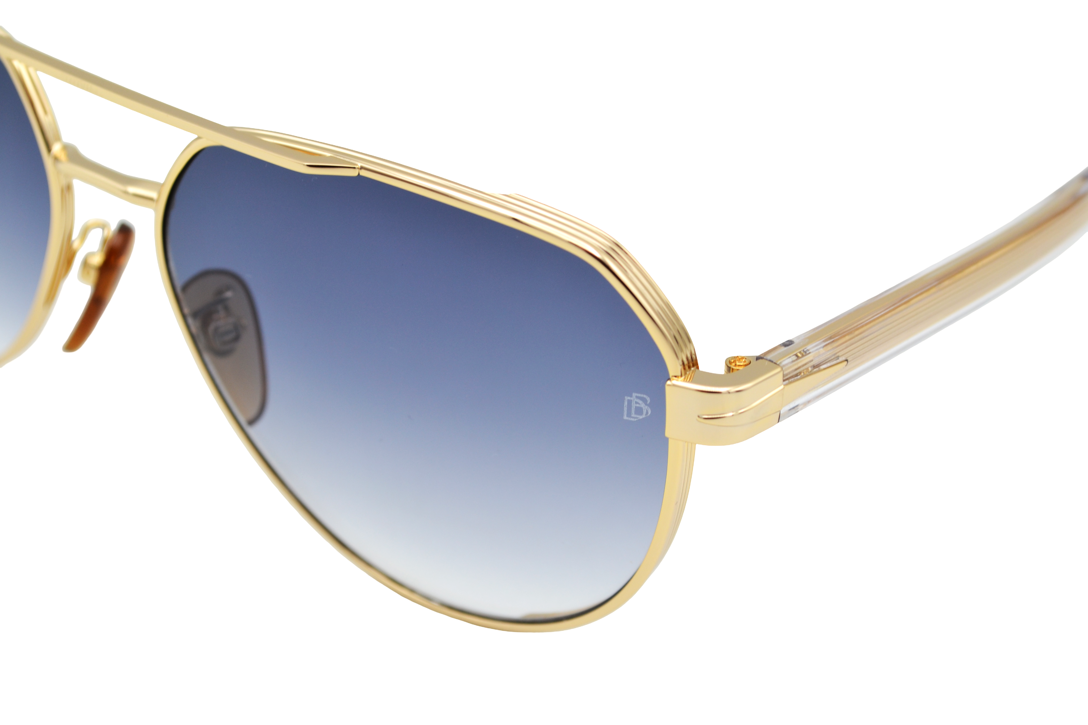 Gafas de sol David Beckham DB1121 - Diseño de aviador de metal dorado para hombre