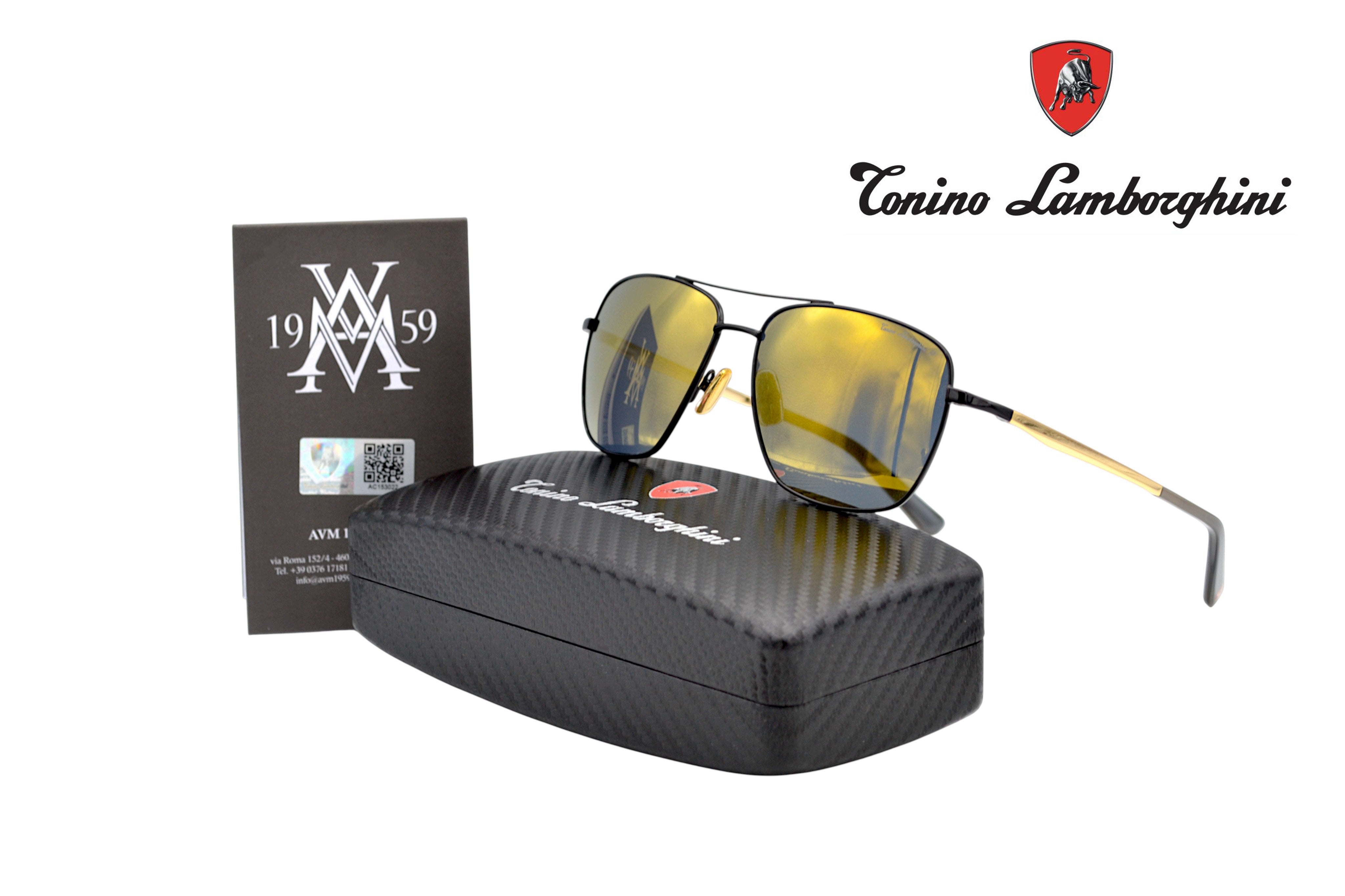 Gafas de sol Tonino Lamborghini TL904S03 Metal dorado, Lentes de color amarillo