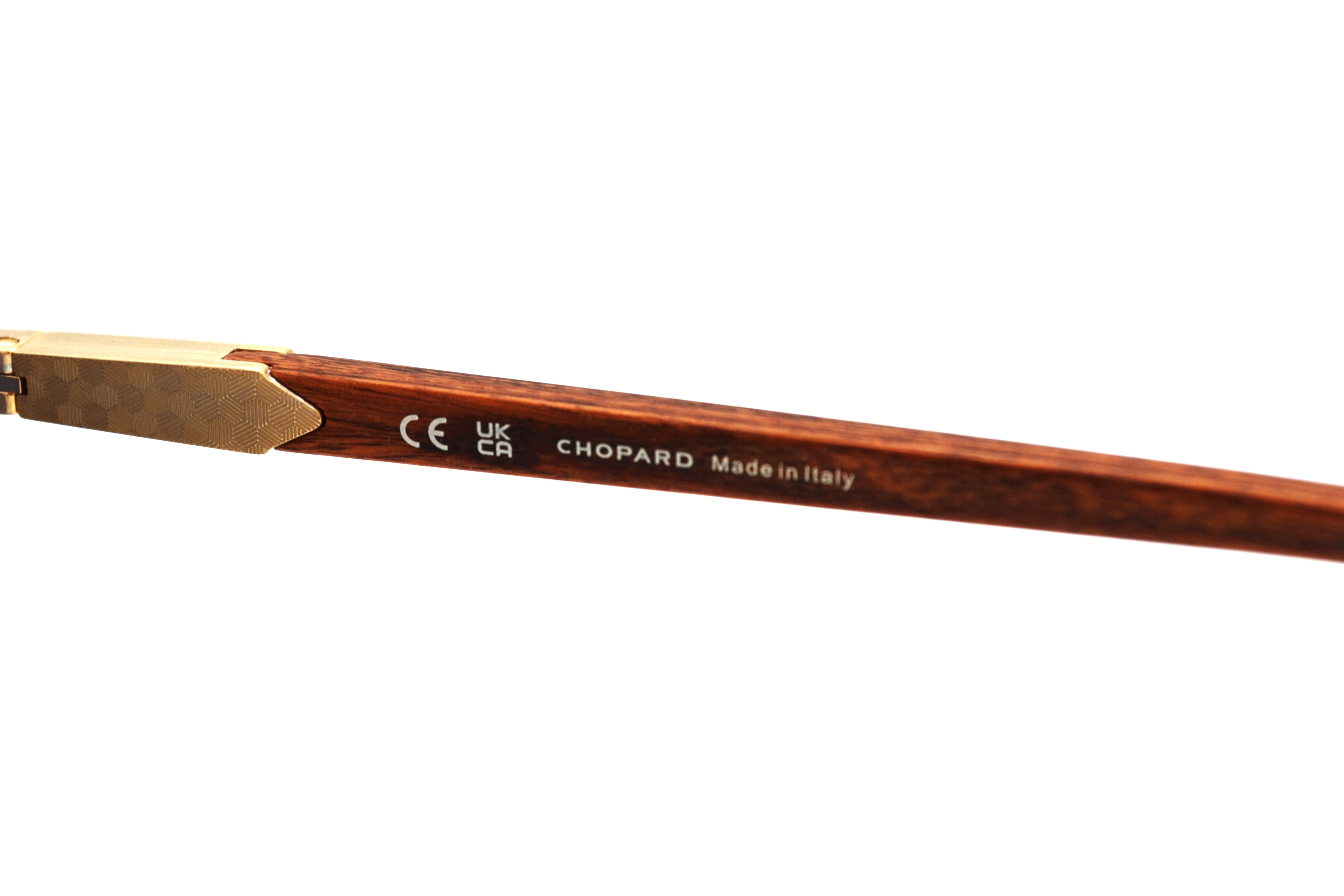 Gafas de sol Chopard SCHG62V 383P Diseño rectangular de madera y metal, lentes azules