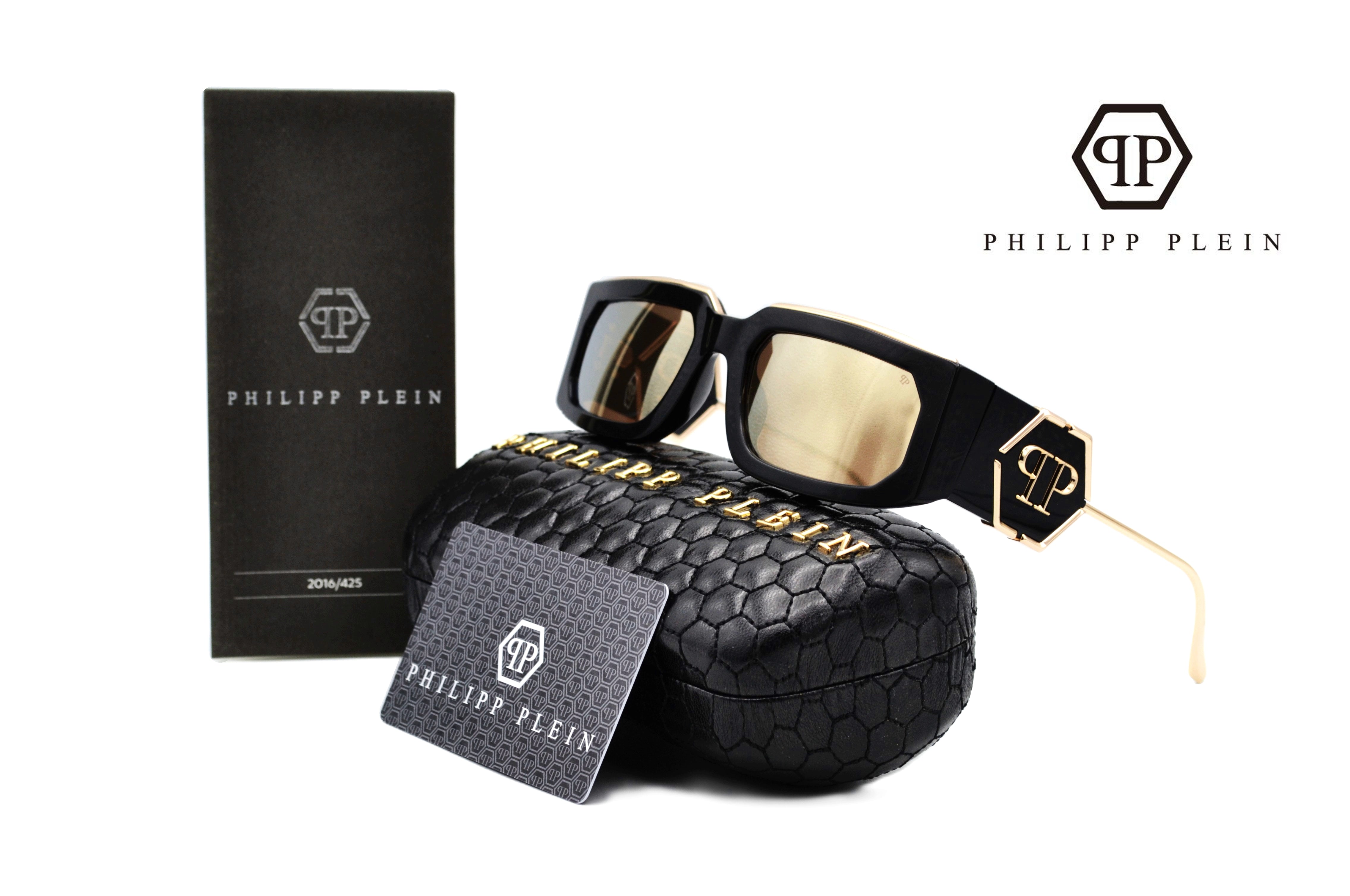 Gafas de sol Philipp Plein - PLEIN ROSE VENUS SPP119 700G Diseño de metal dorado para hombre
