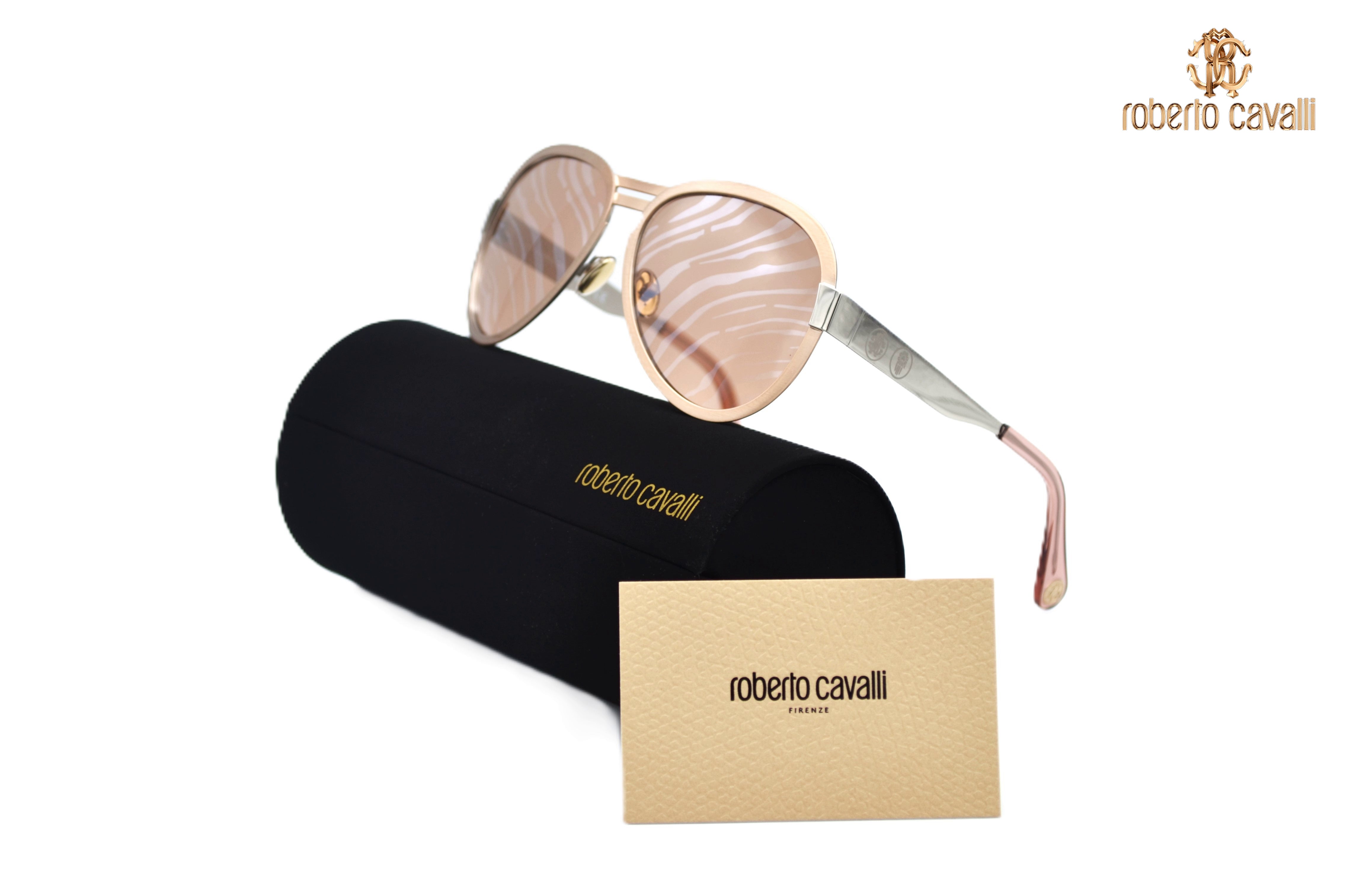 Gafas de sol Roberto Cavalli RC1133S 33G - Diseño de aviador de metal plateado para mujer
