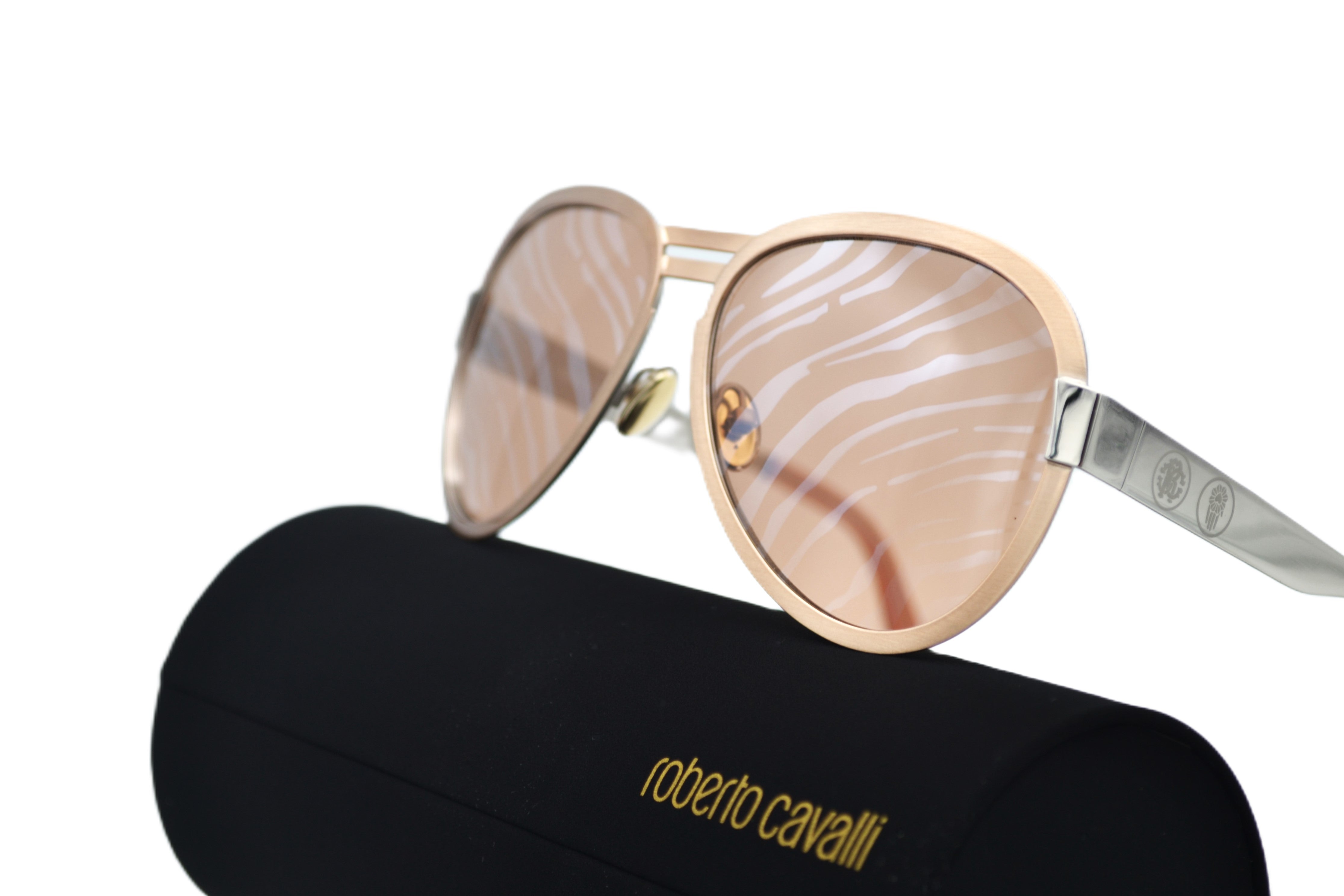 Gafas de sol Roberto Cavalli RC1133S 33G - Diseño de aviador de metal plateado para mujer