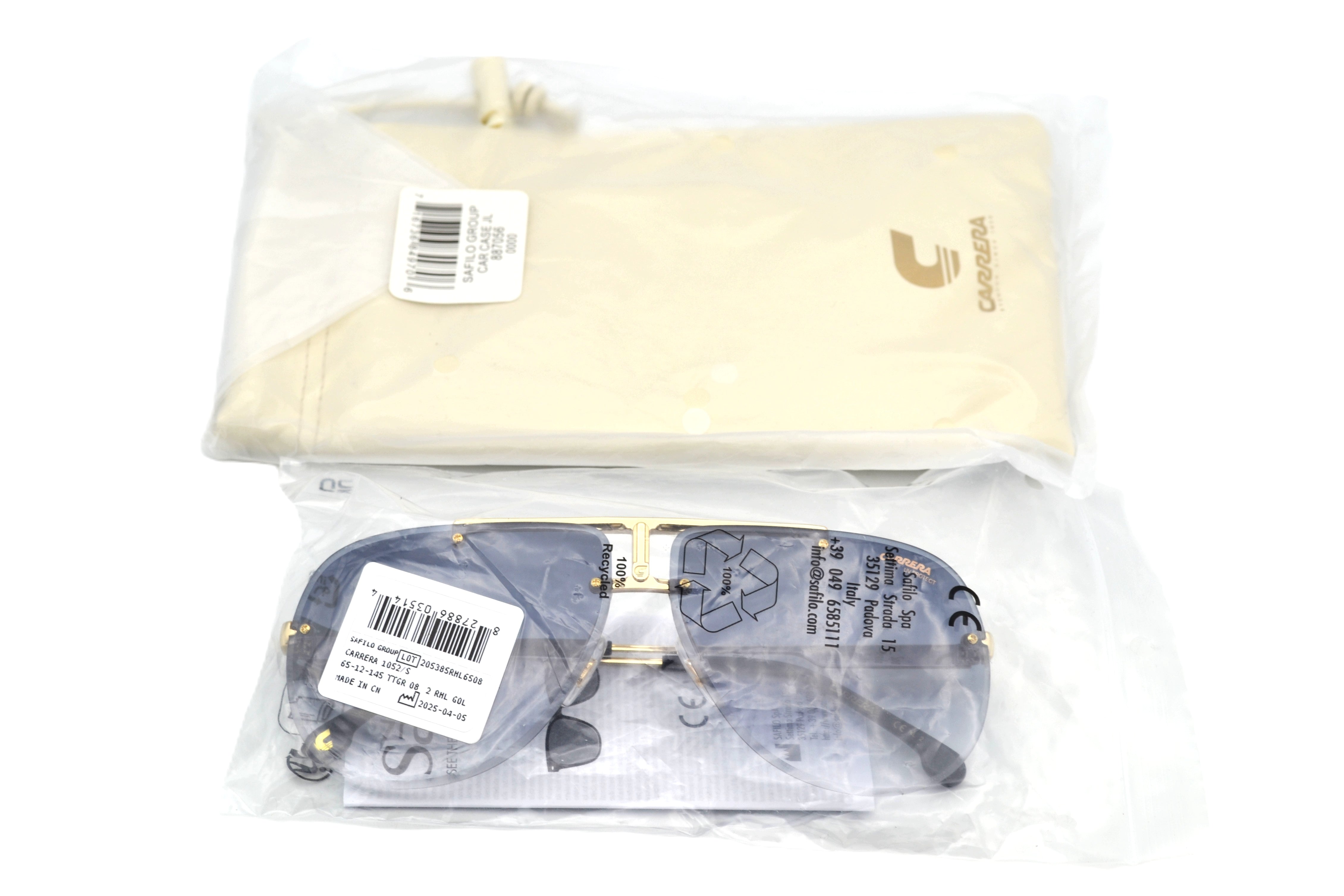 CARRERA sunglasses for men, rectangular design, gold metal 1052S RHL08