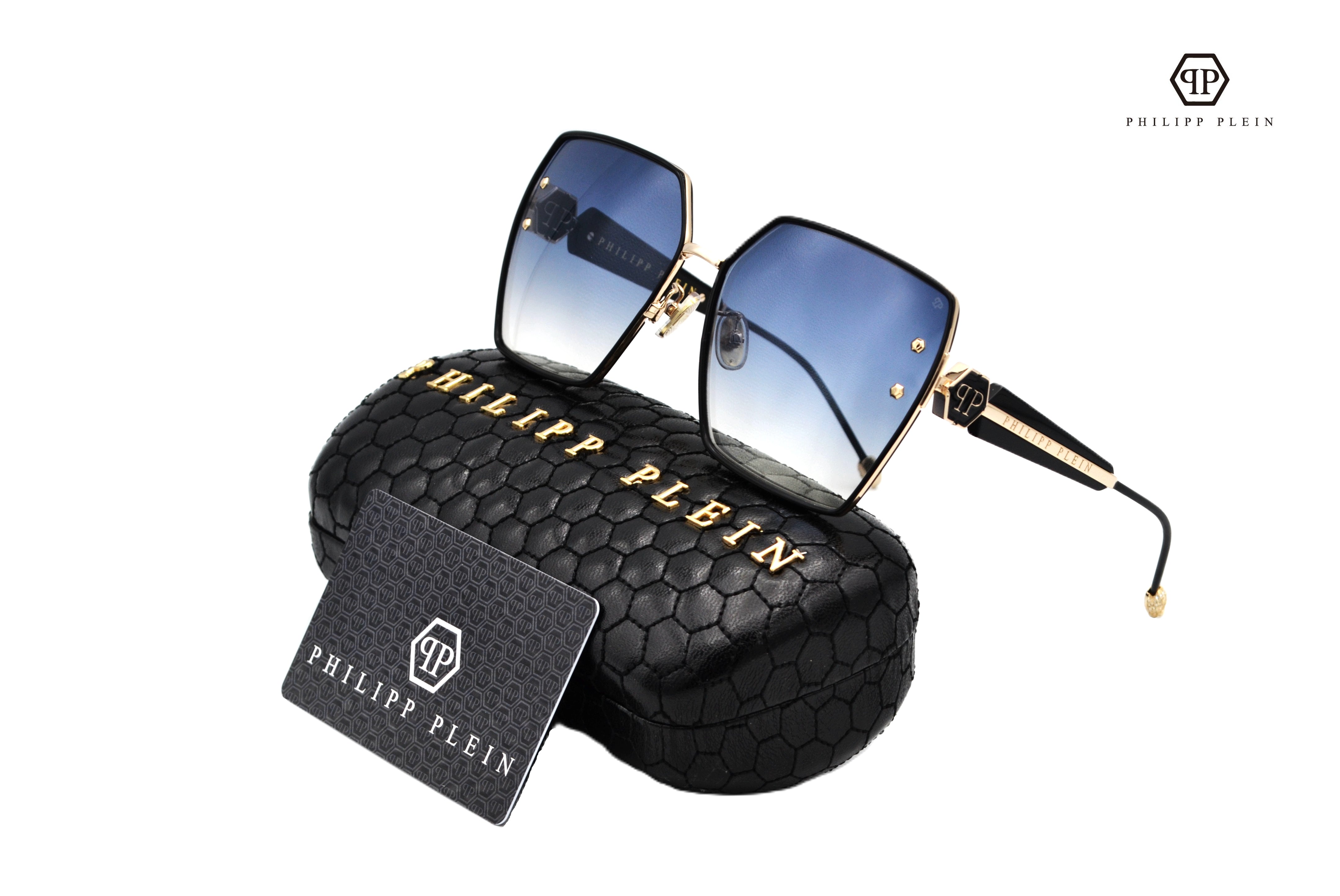 Gafas de sol Philipp Plein - Plein Queen SPP122V Diseño de metal dorado para mujer