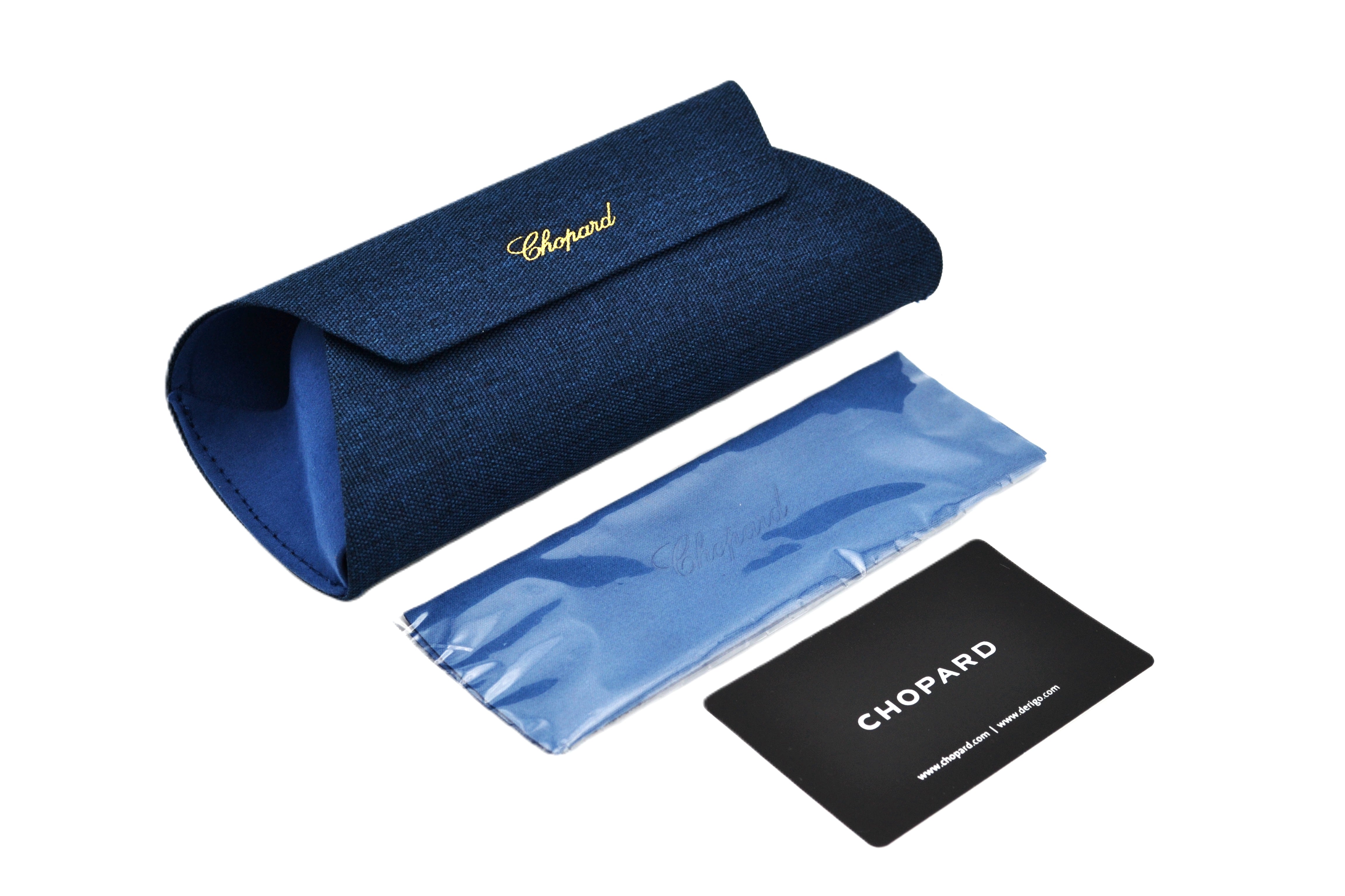 Gafas de sol Chopard SCHG62V 383P Diseño rectangular de madera y metal, lentes azules