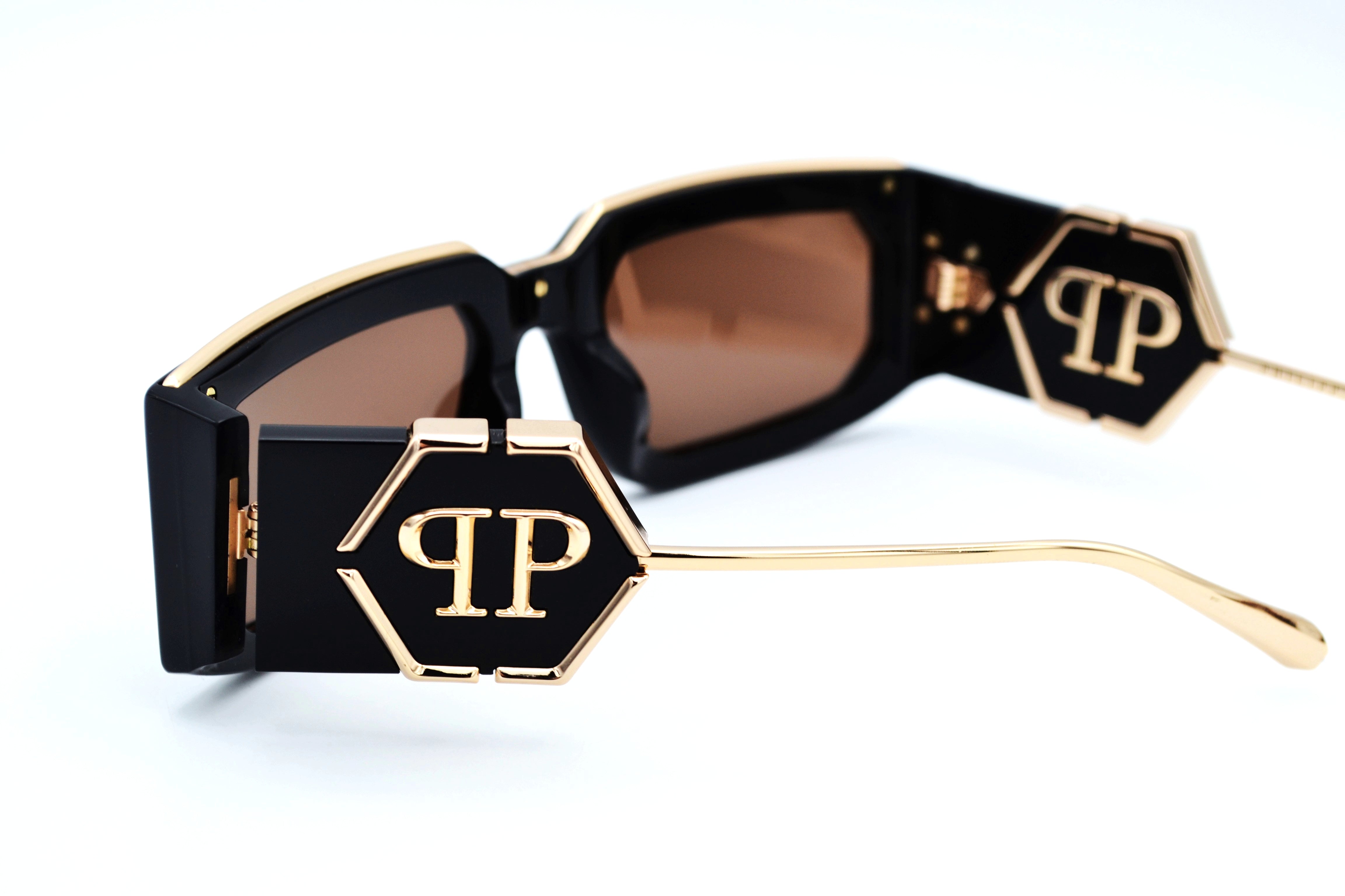 Philipp Plein Sunglasses - PLEIN ROSE VENUS SPP119 700G Gold Metal Design for Men
