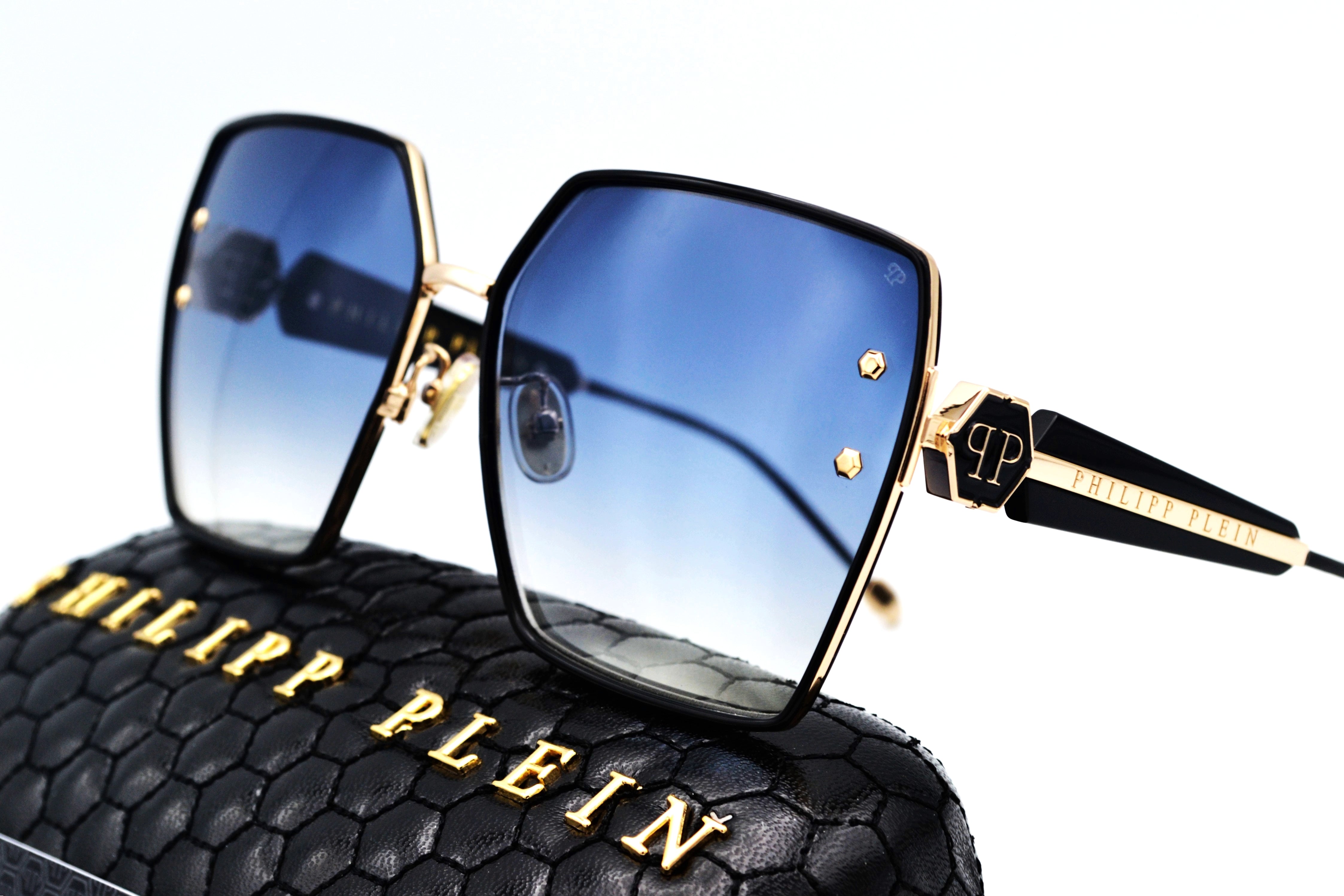 Gafas de sol Philipp Plein - Plein Queen SPP122V Diseño de metal dorado para mujer