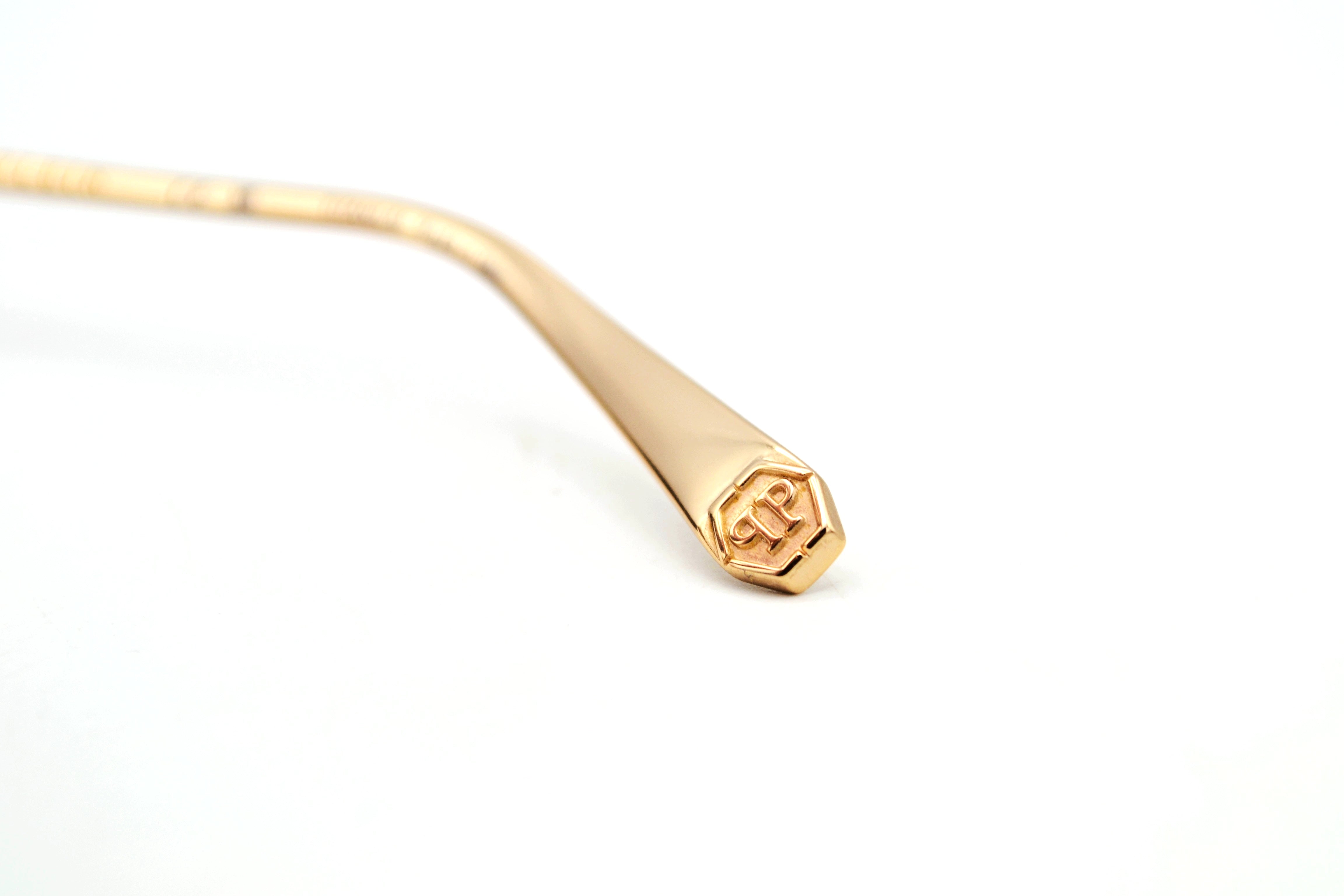 Philipp Plein Sunglasses - PLEIN ROSE VENUS SPP119 700G Gold Metal Design for Men