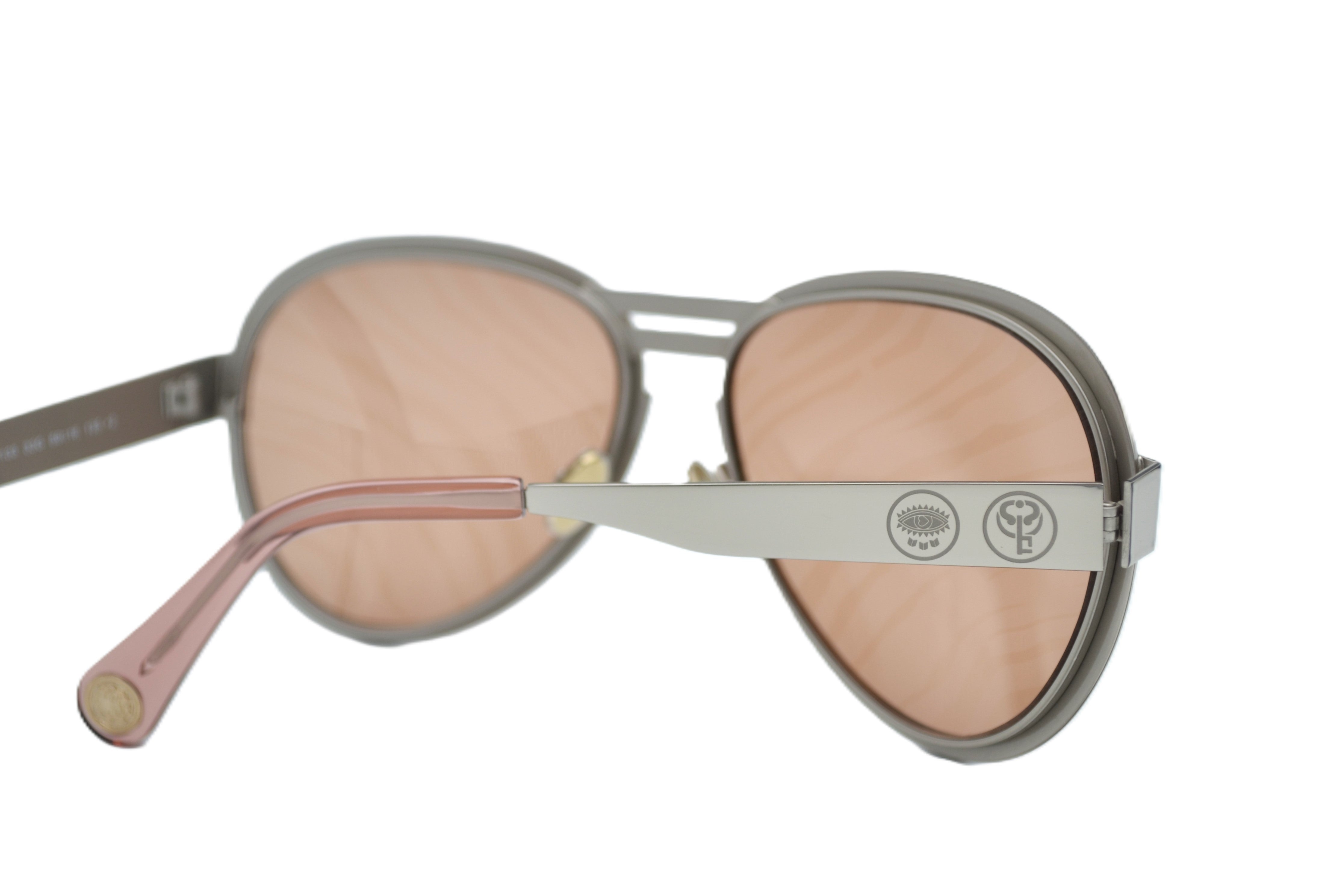 Gafas de sol Roberto Cavalli RC1133S 33G - Diseño de aviador de metal plateado para mujer