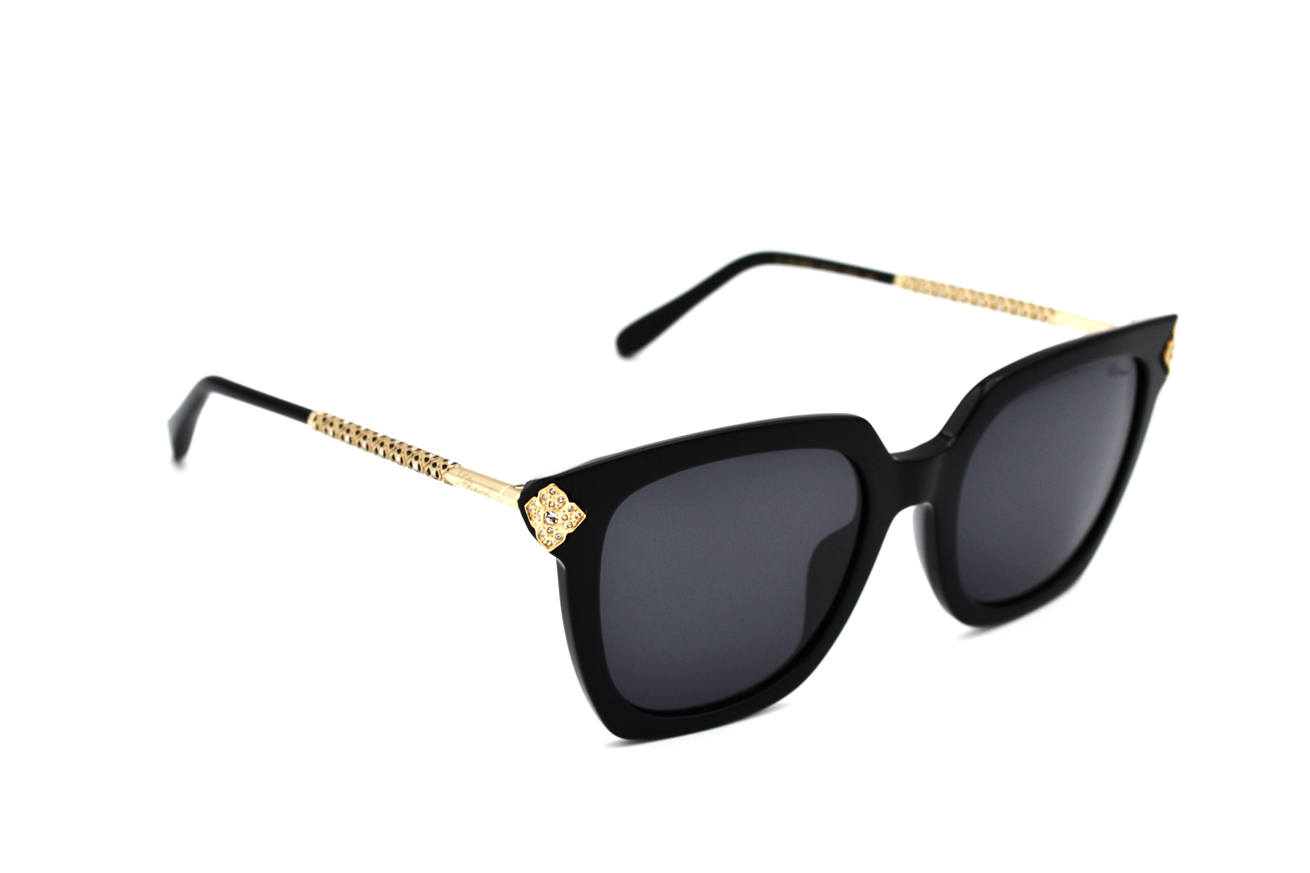 Gafas de sol Chopard SCH336S 0700 Diseño de acetato y metal dorado con cristales