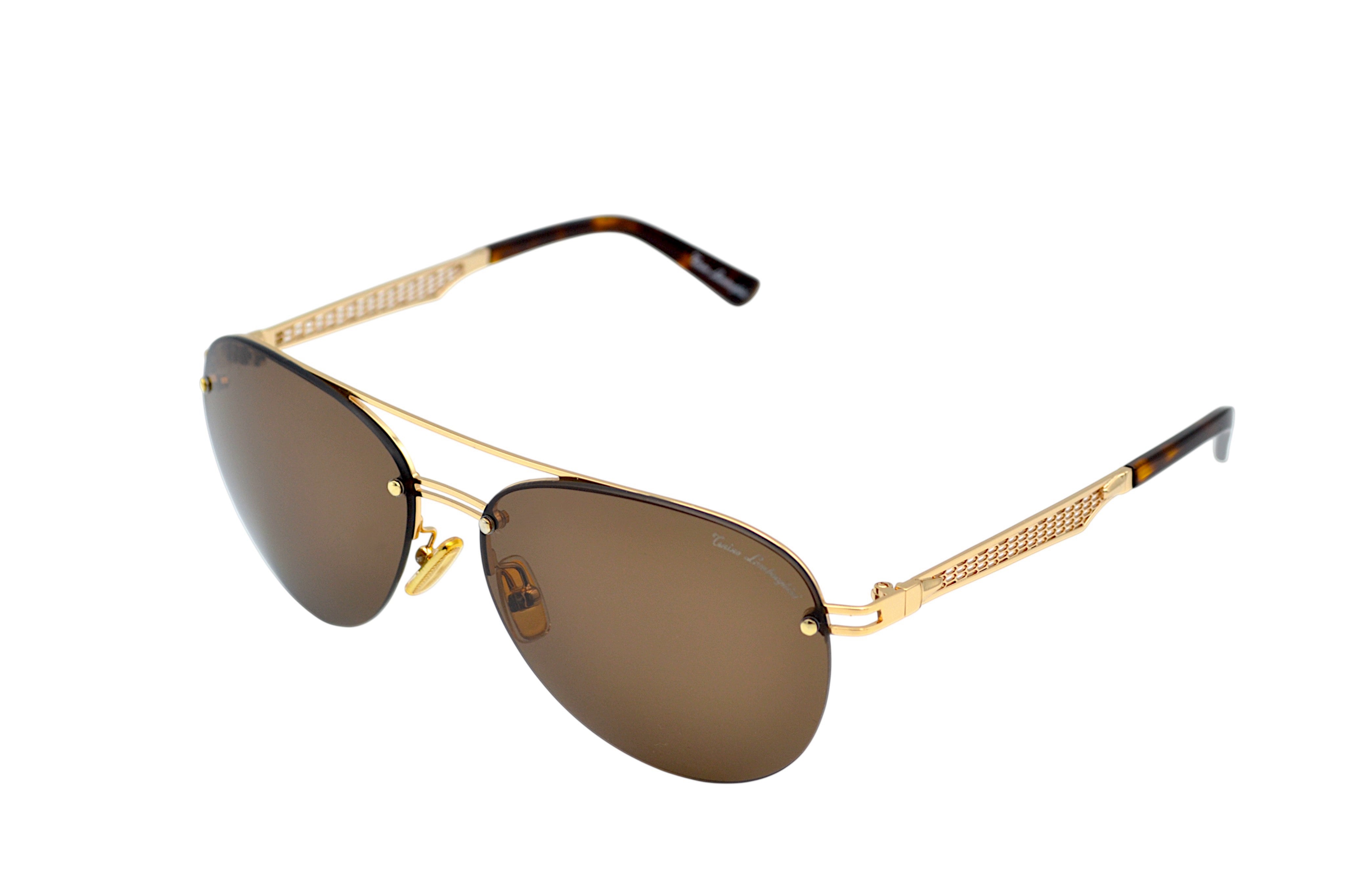Gafas de sol Tonino Lamborghini TL603S02A Metal dorado, Lentes de color marrón