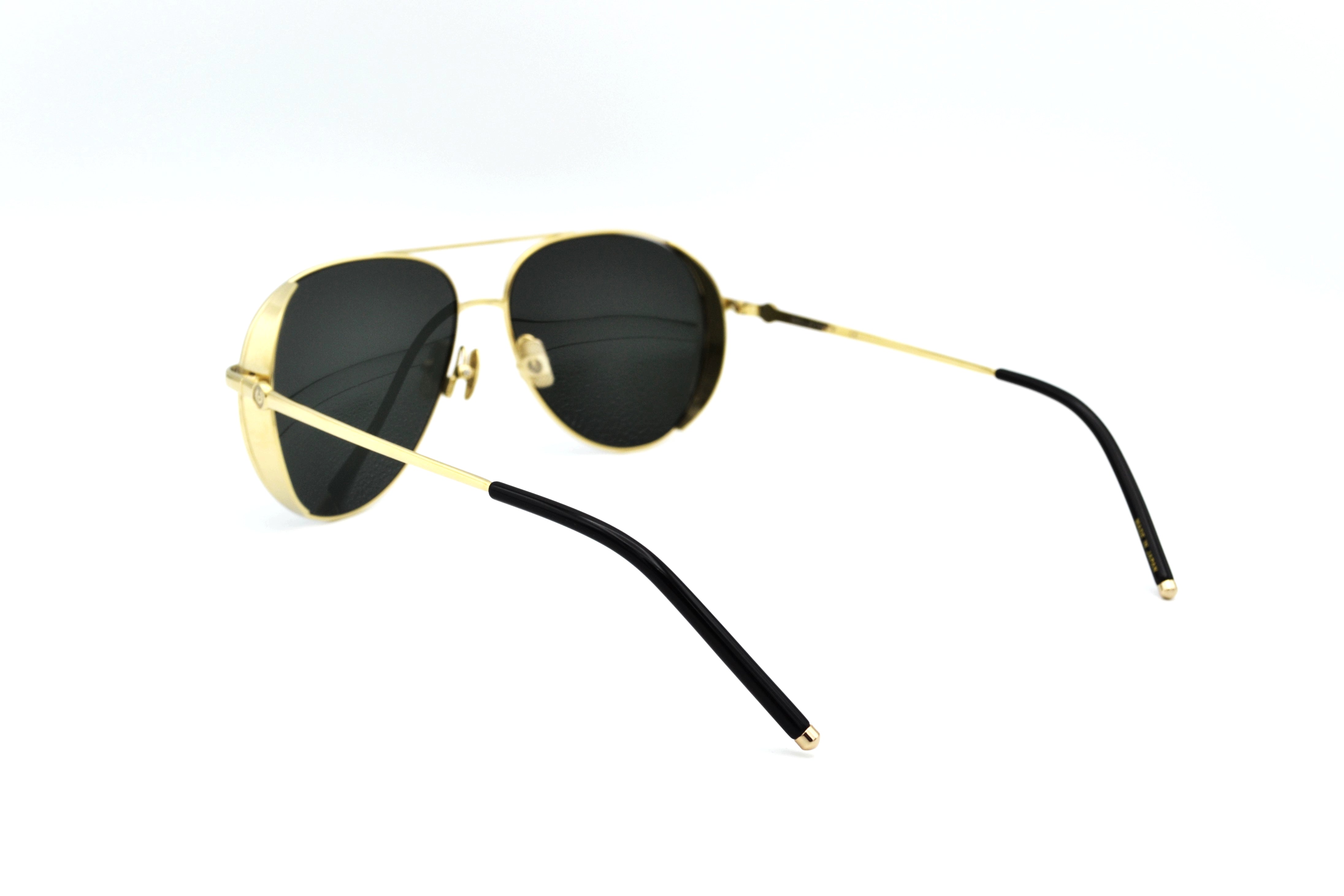 Gafas de sol Belstaff ARCHER Dorado, Diseño de aviador de metal, Fabricado en Japón
