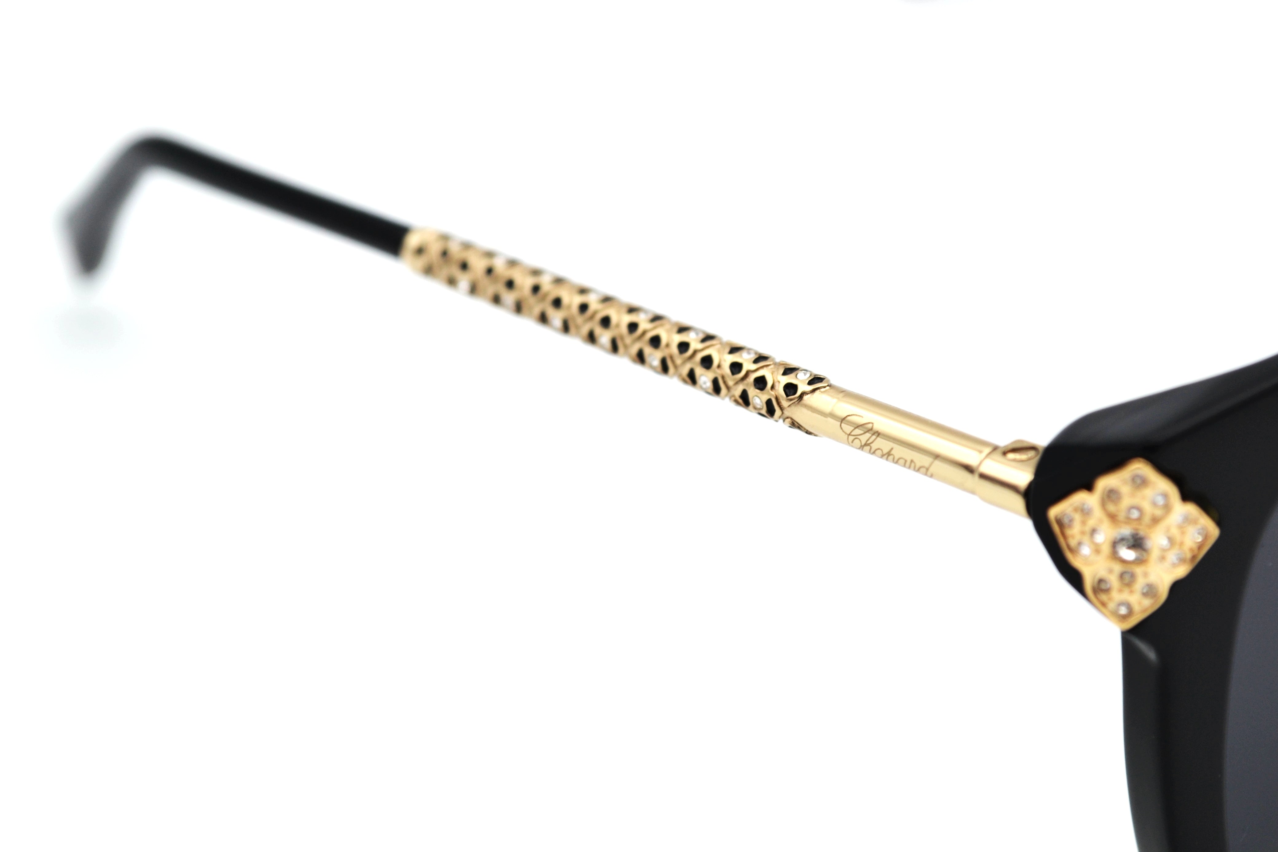 Gafas de sol Chopard SCH336S 0700 Diseño de acetato y metal dorado con cristales