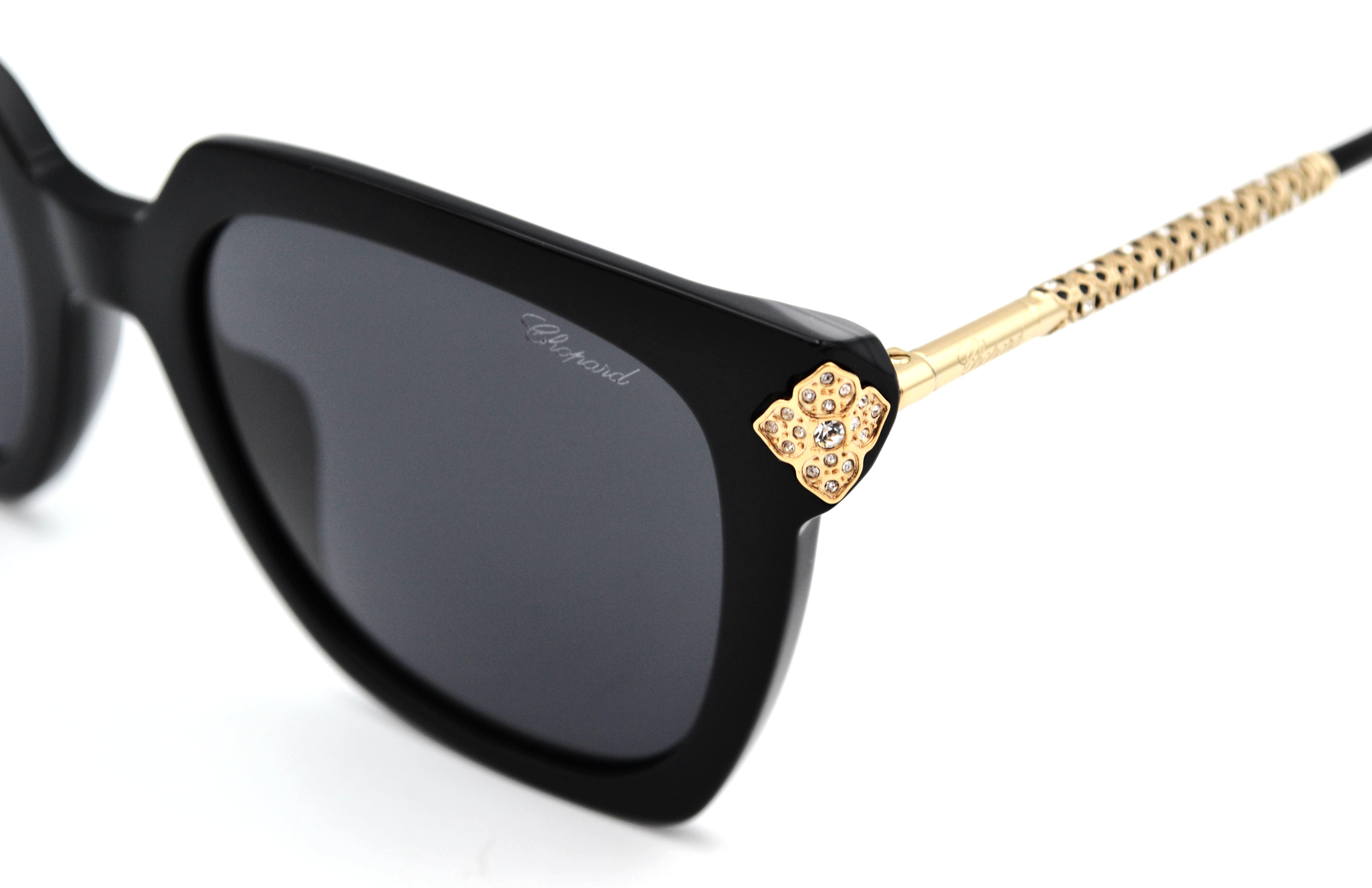 Gafas de sol Chopard SCH336S 0700 Diseño de acetato y metal dorado con cristales