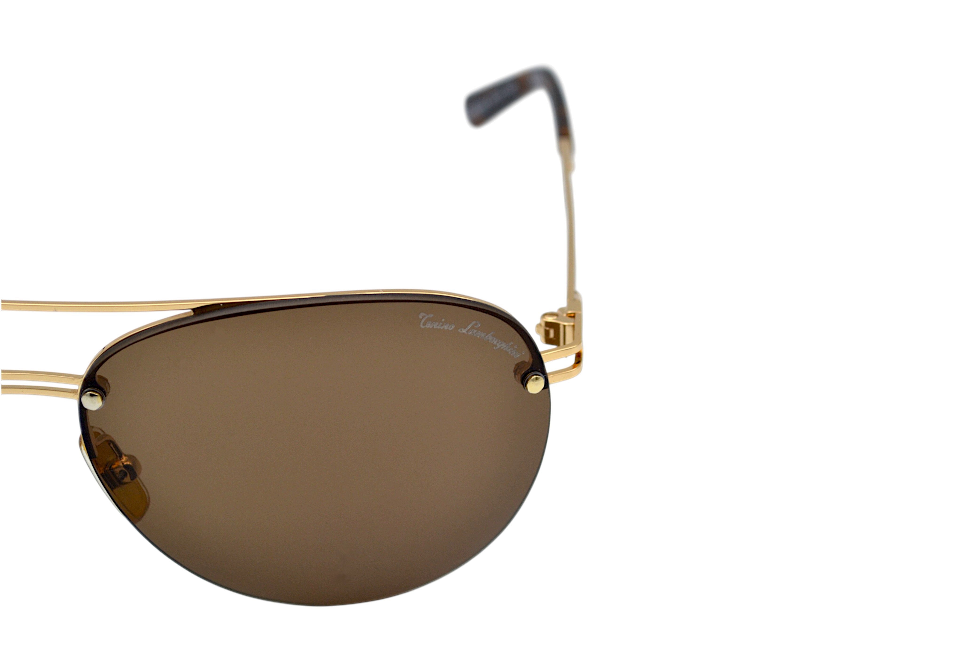 Gafas de sol Tonino Lamborghini TL603S02A Metal dorado, Lentes de color marrón