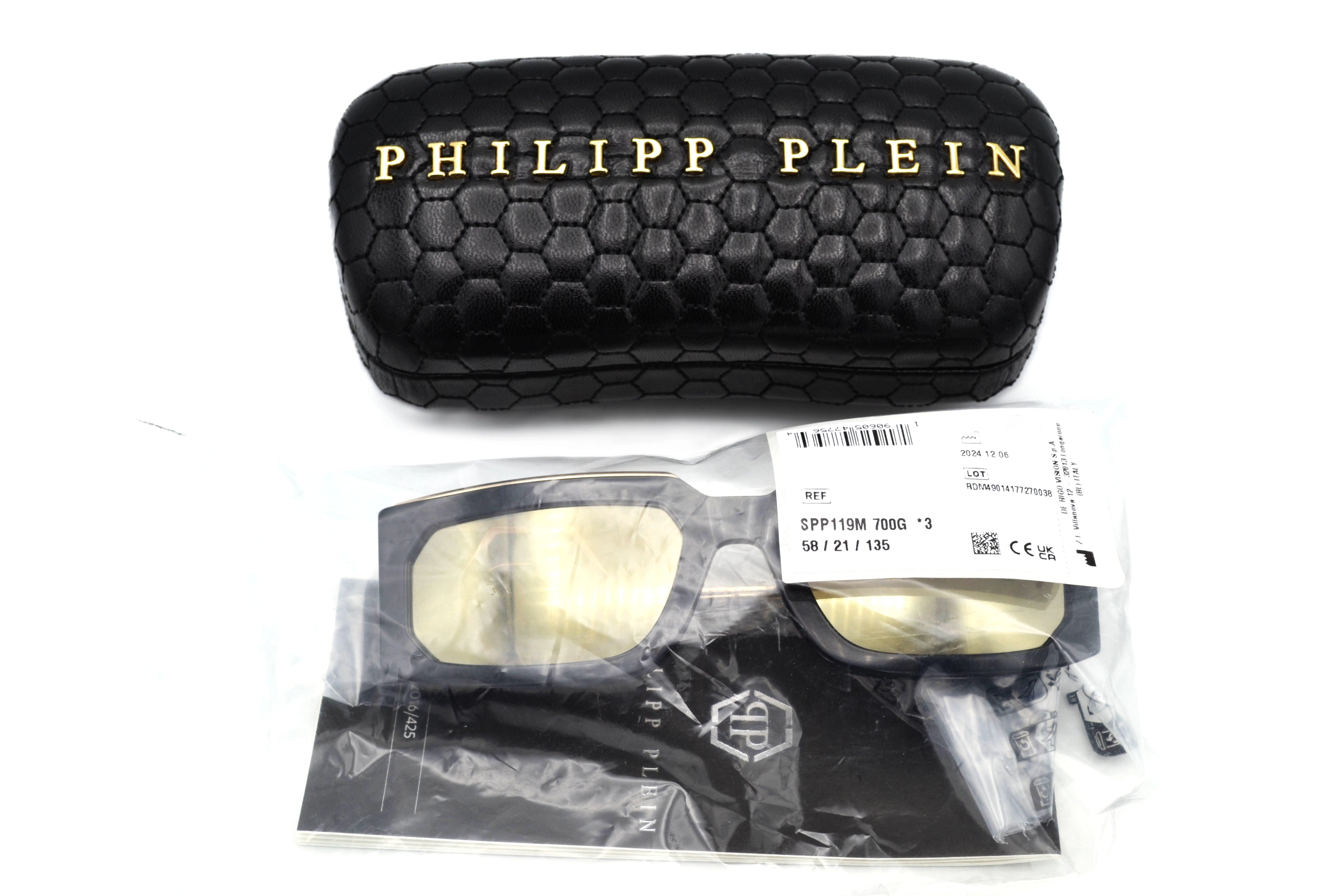 Philipp Plein Sunglasses - PLEIN ROSE VENUS SPP119 700G Gold Metal Design for Men