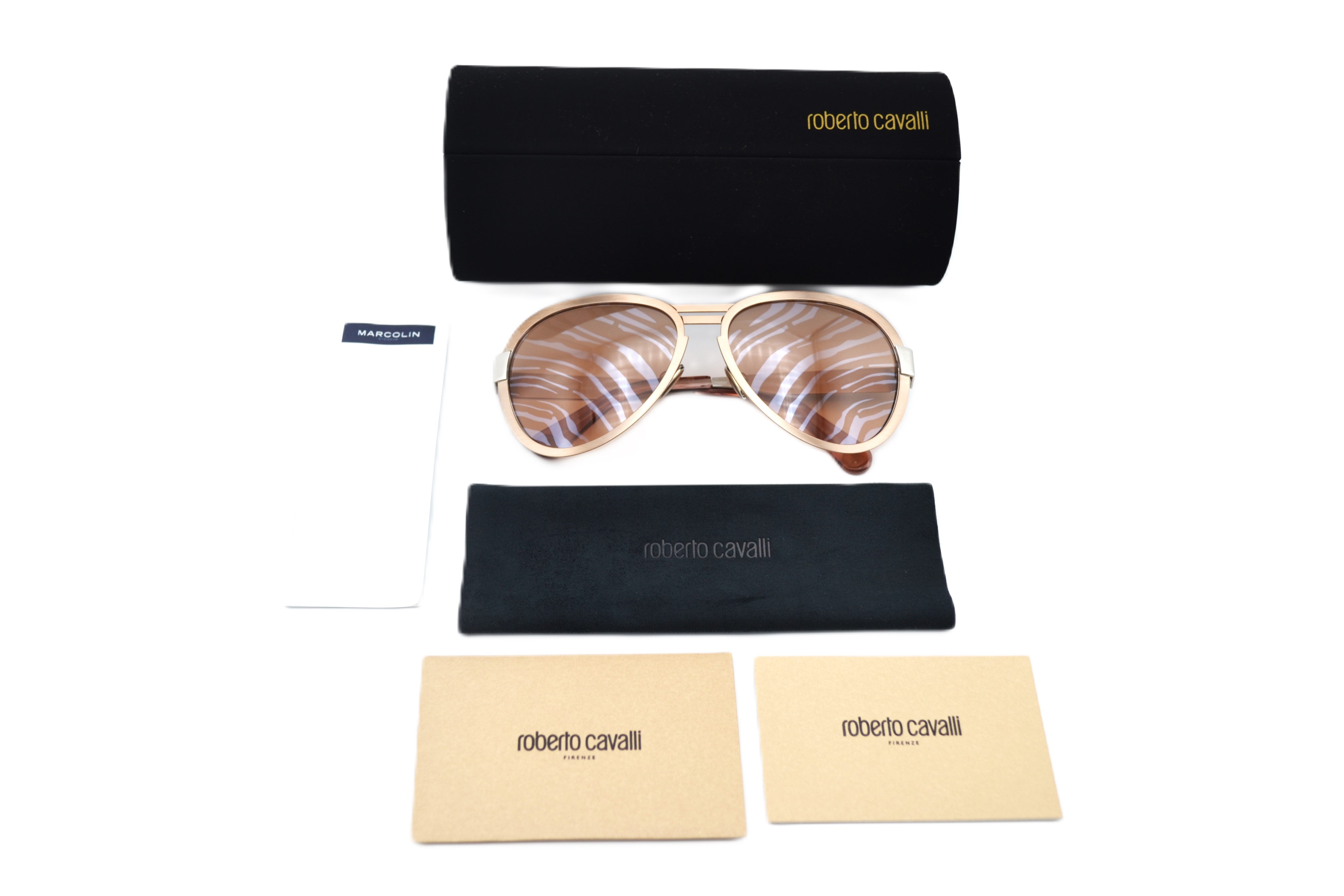 Gafas de sol Roberto Cavalli RC1133S 33G - Diseño de aviador de metal plateado para mujer