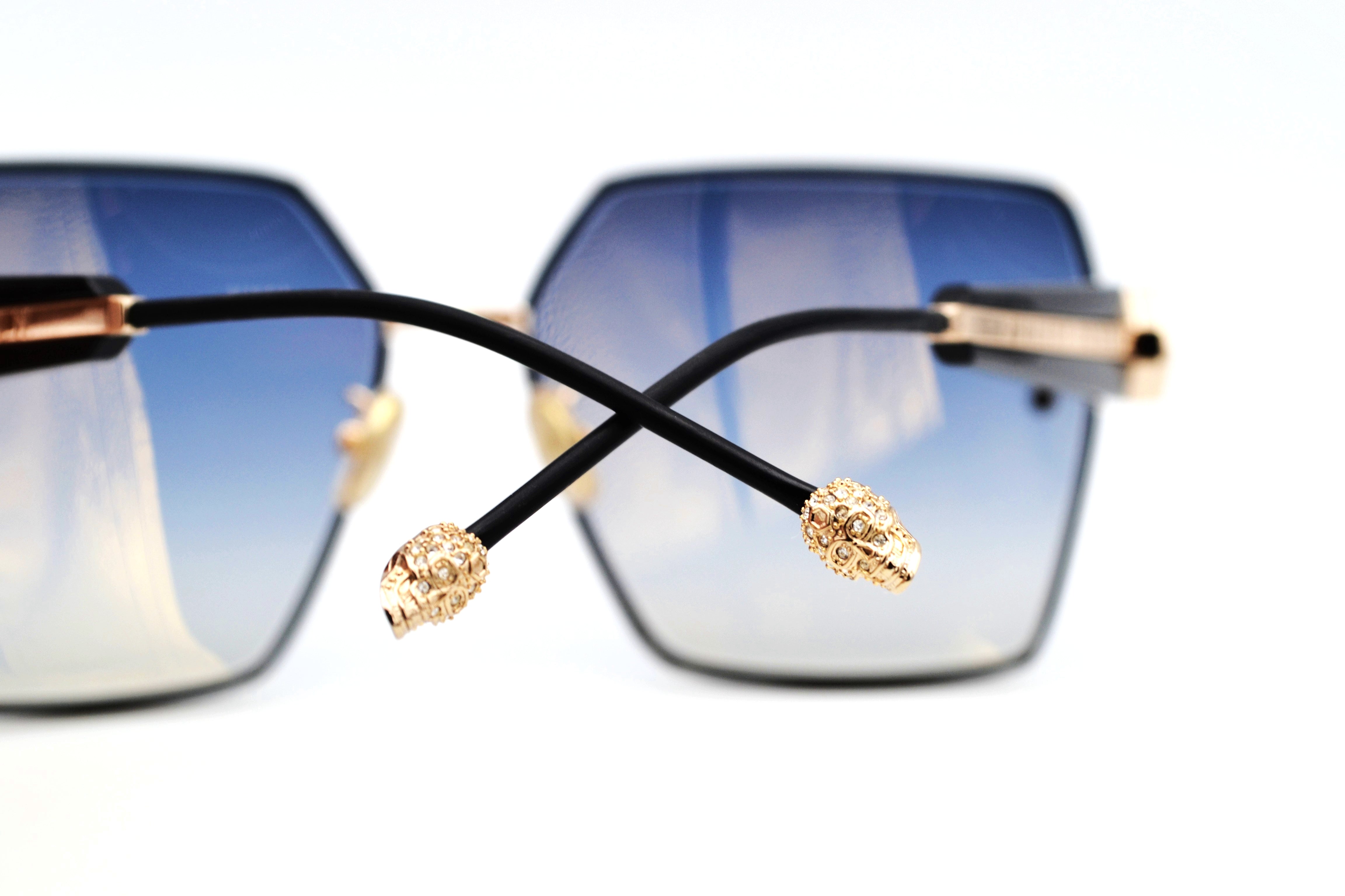 Gafas de sol Philipp Plein - Plein Queen SPP122V Diseño de metal dorado para mujer