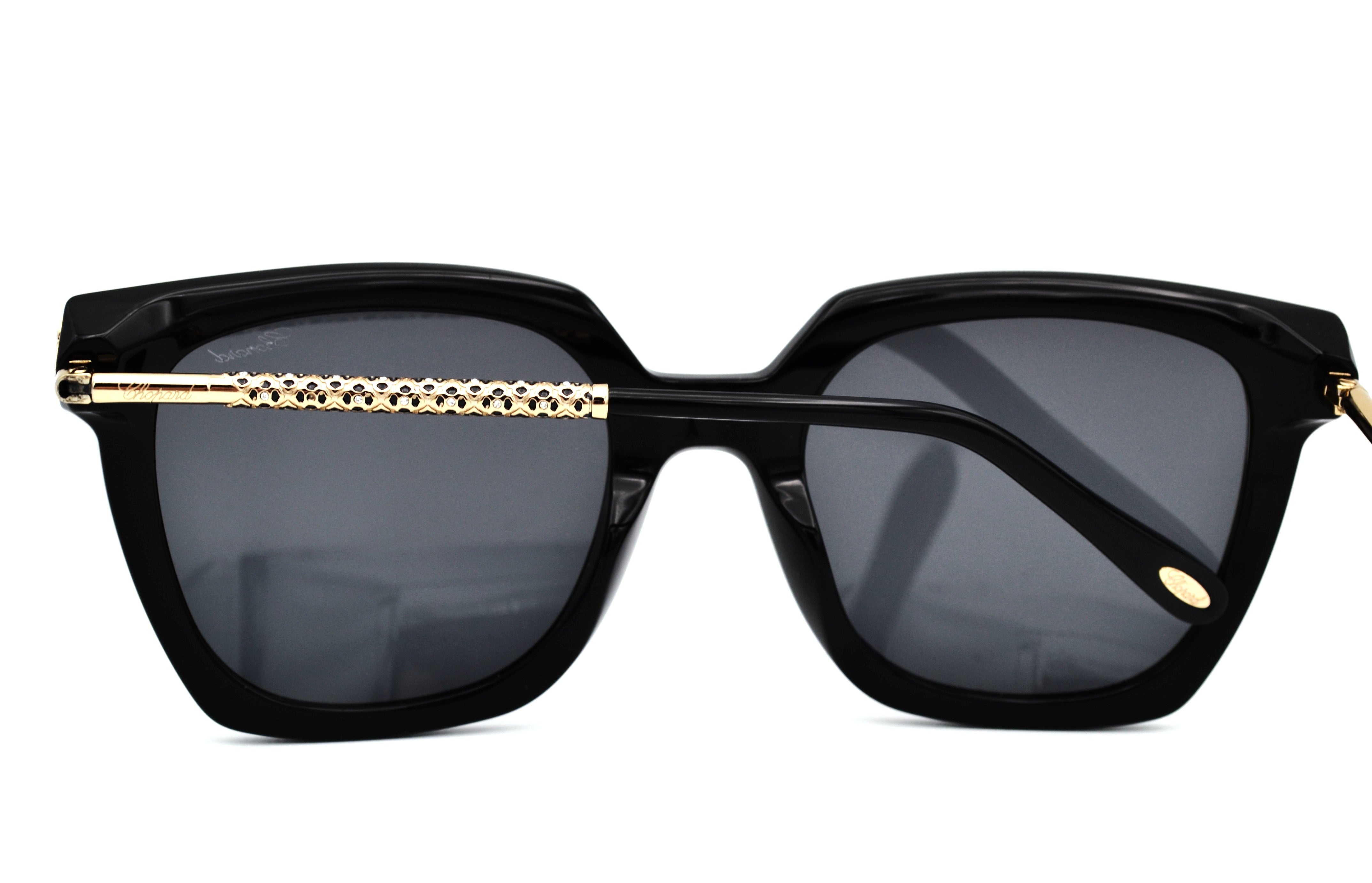 Gafas de sol Chopard SCH336S 0700 Diseño de acetato y metal dorado con cristales
