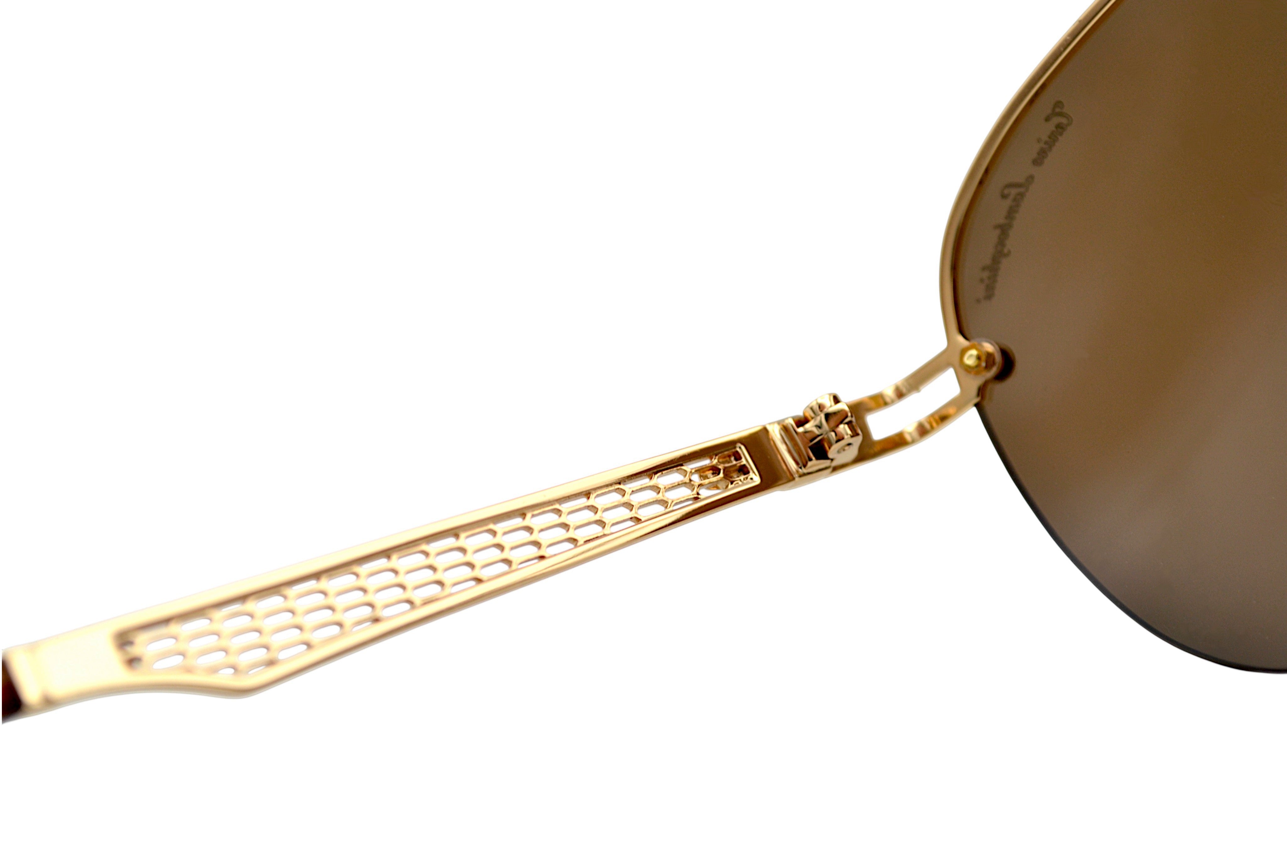 Gafas de sol Tonino Lamborghini TL603S02A Metal dorado, Lentes de color marrón