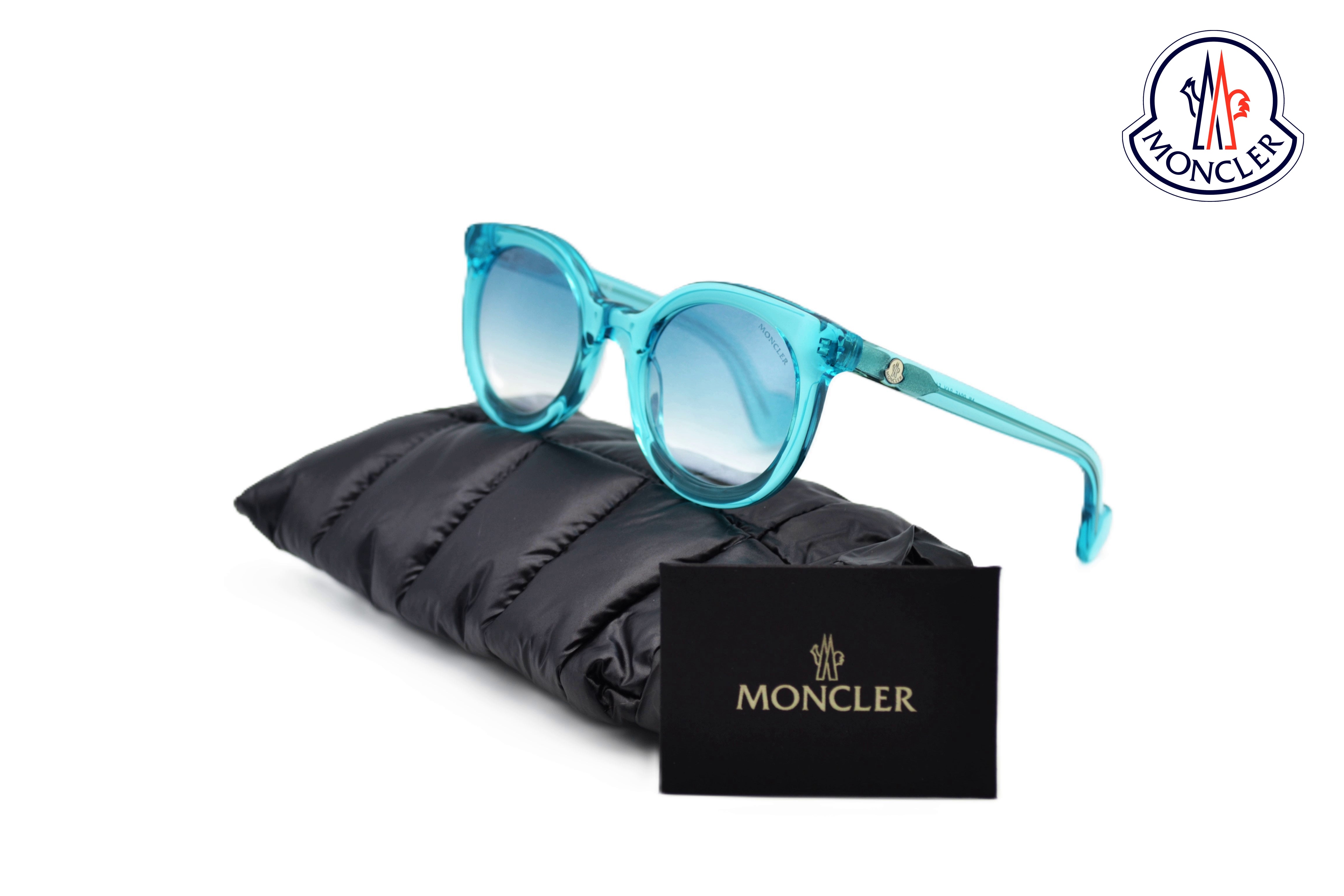 Gafas de sol Moncler ML0015 84X - Diseño de acetato azul transparente, unisex