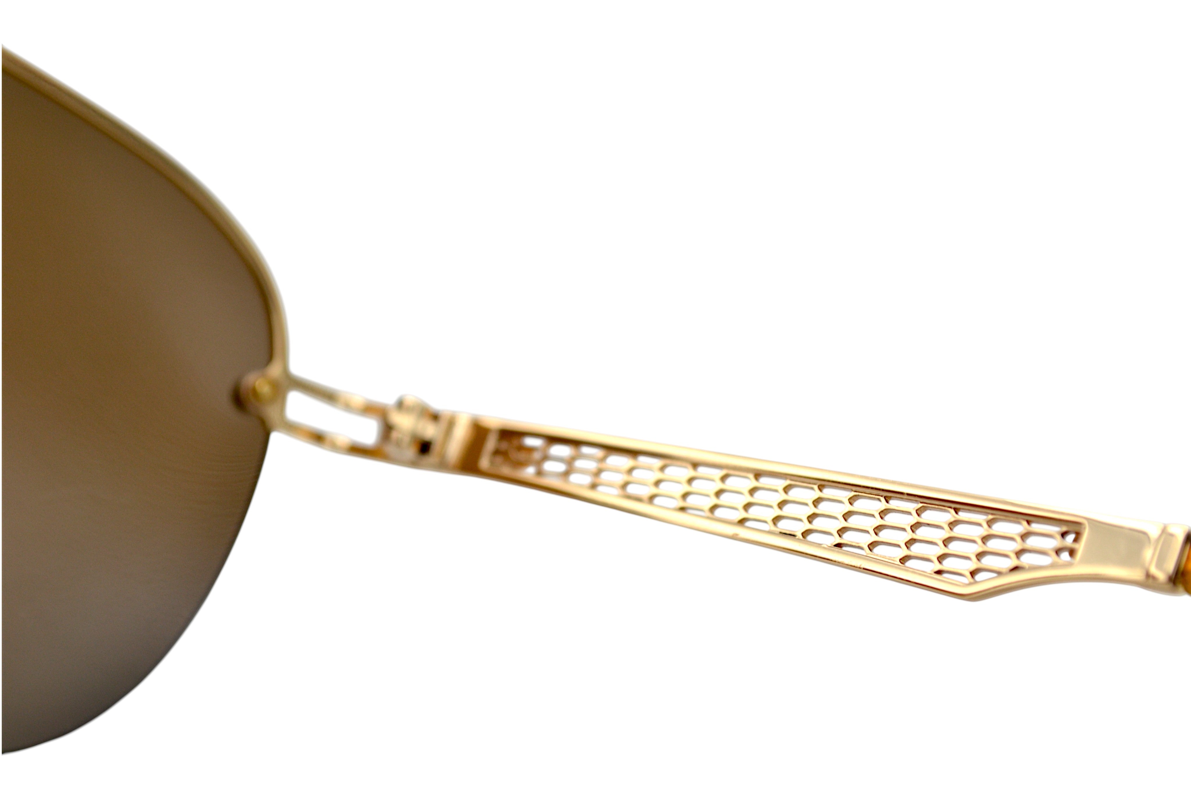 Gafas de sol Tonino Lamborghini TL603S02A Metal dorado, Lentes de color marrón