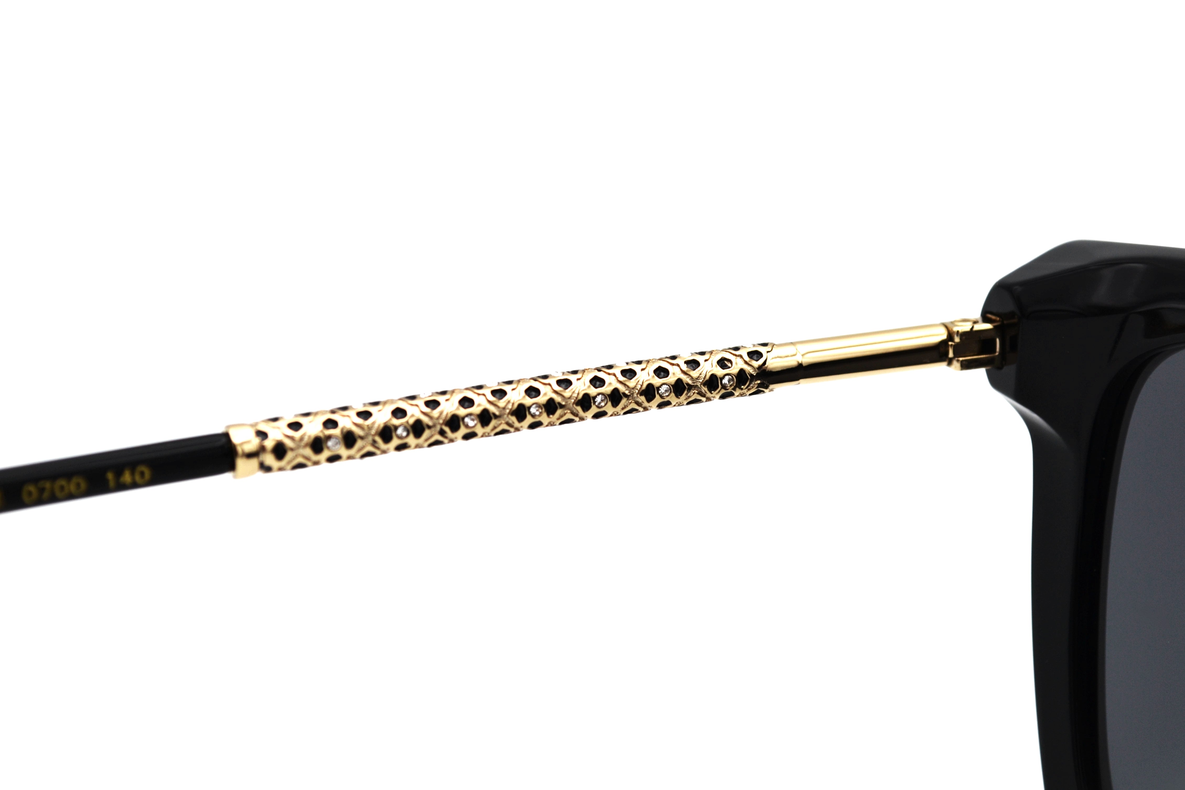 Gafas de sol Chopard SCH336S 0700 Diseño de acetato y metal dorado con cristales