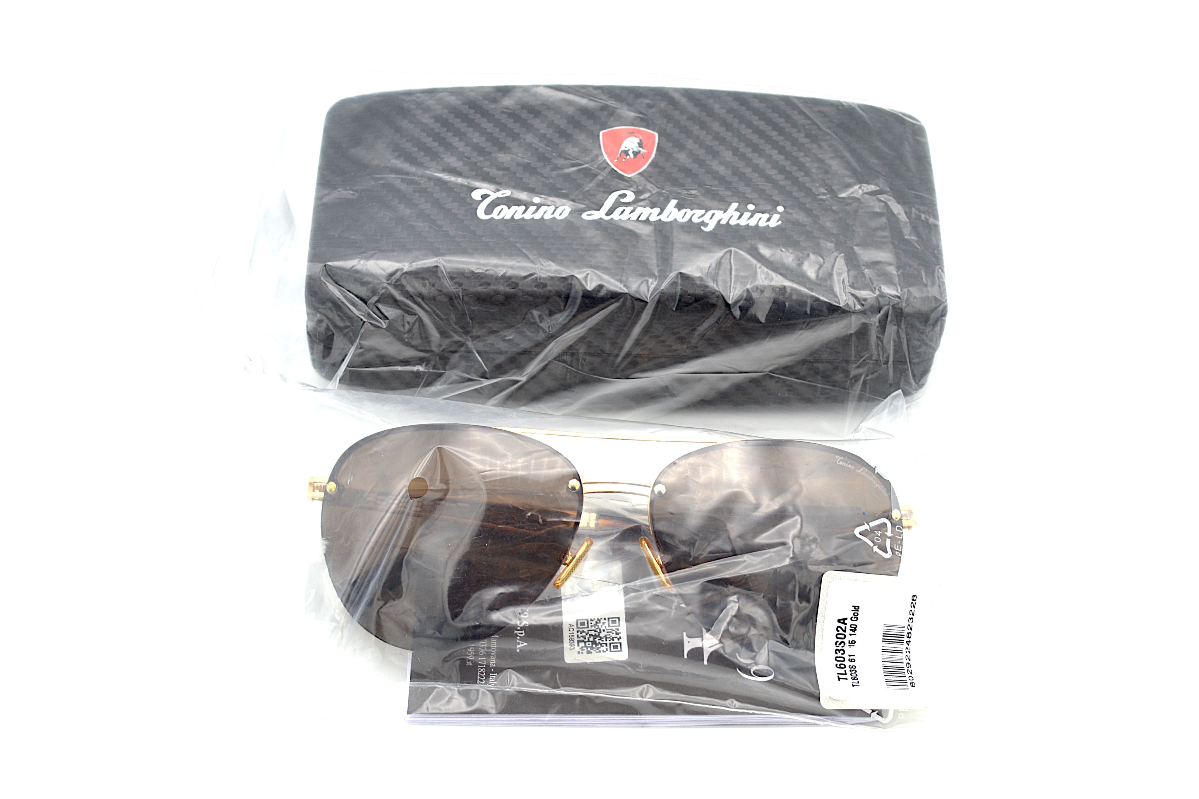 Gafas de sol Tonino Lamborghini TL603S02A Metal dorado, Lentes de color marrón
