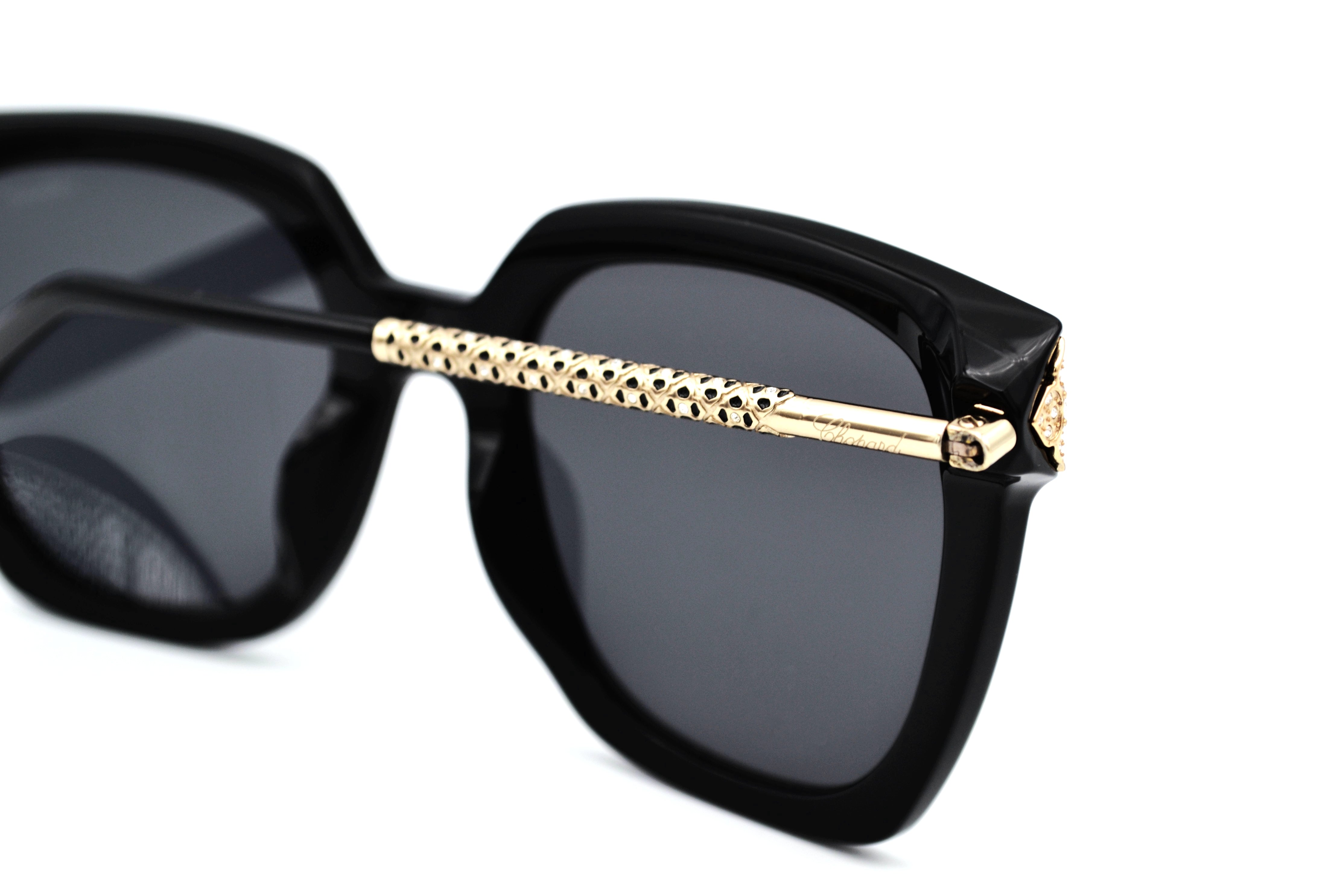 Gafas de sol Chopard SCH336S 0700 Diseño de acetato y metal dorado con cristales