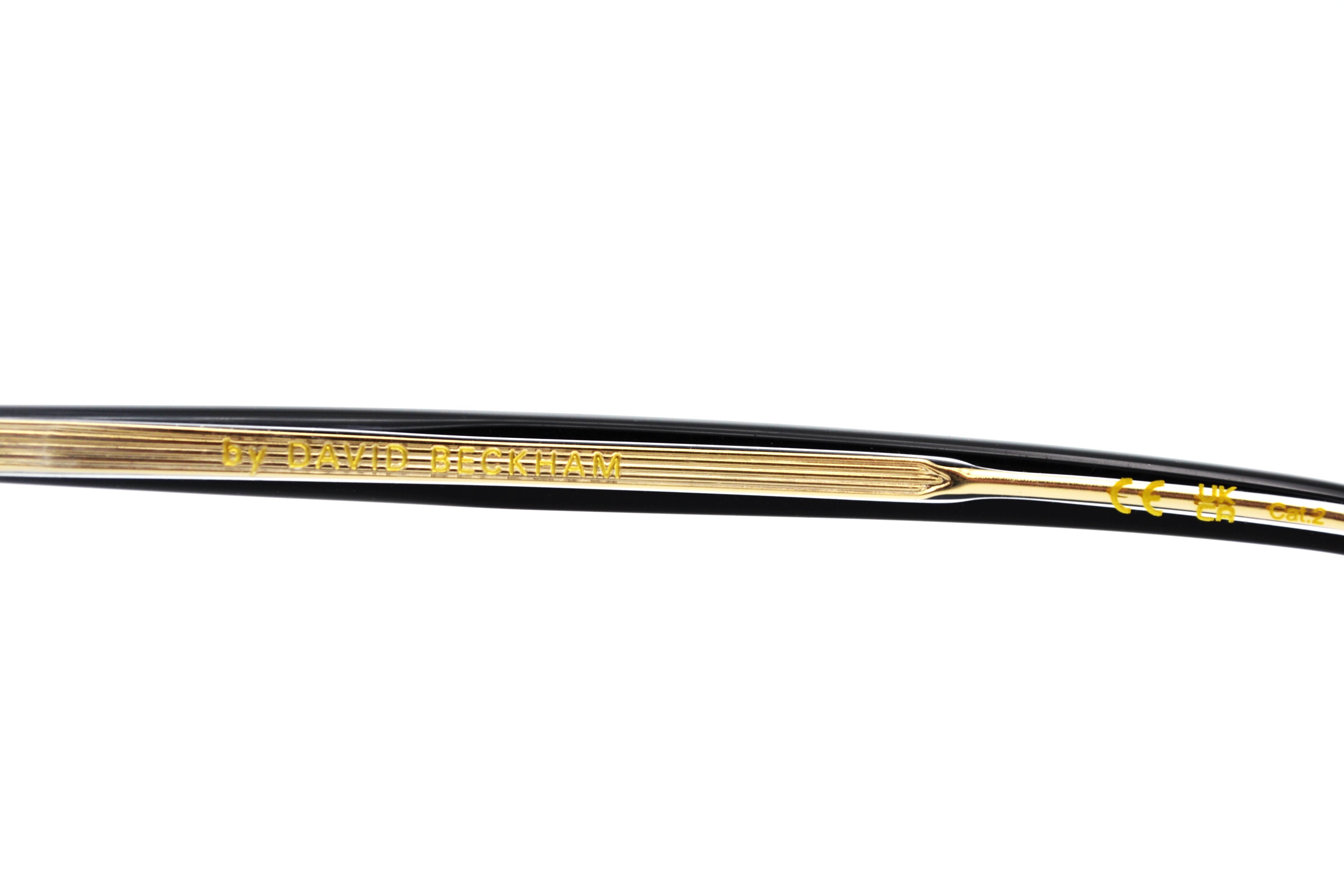 David Beckham DB1143S Sunglasses - Men's Rectangular Gold Metal Design