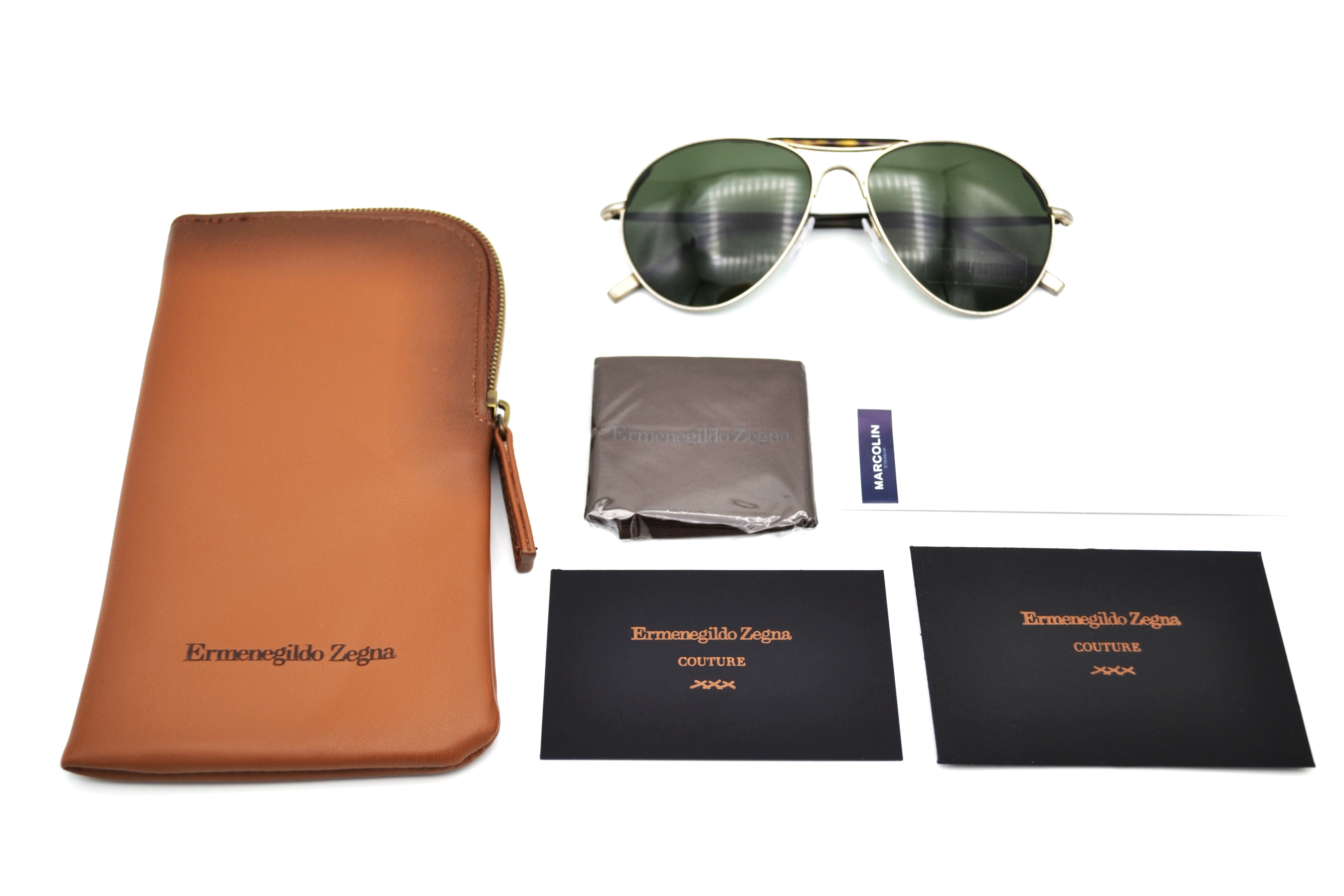 Gafas de sol Ermenegildo Zegna - COUTURE XXX - ZC0021 32N - Diseño de aviador para hombre