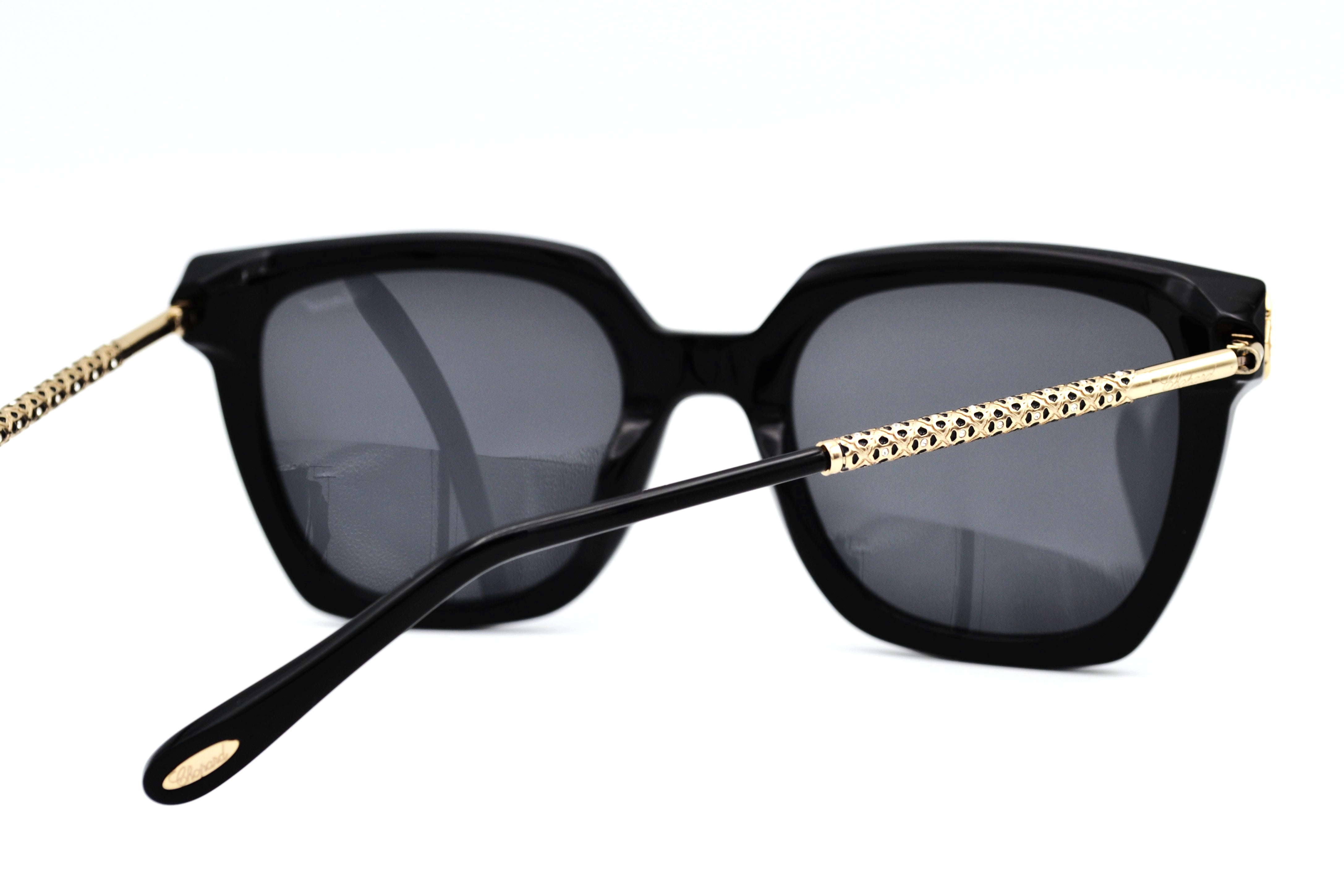 Gafas de sol Chopard SCH336S 0700 Diseño de acetato y metal dorado con cristales