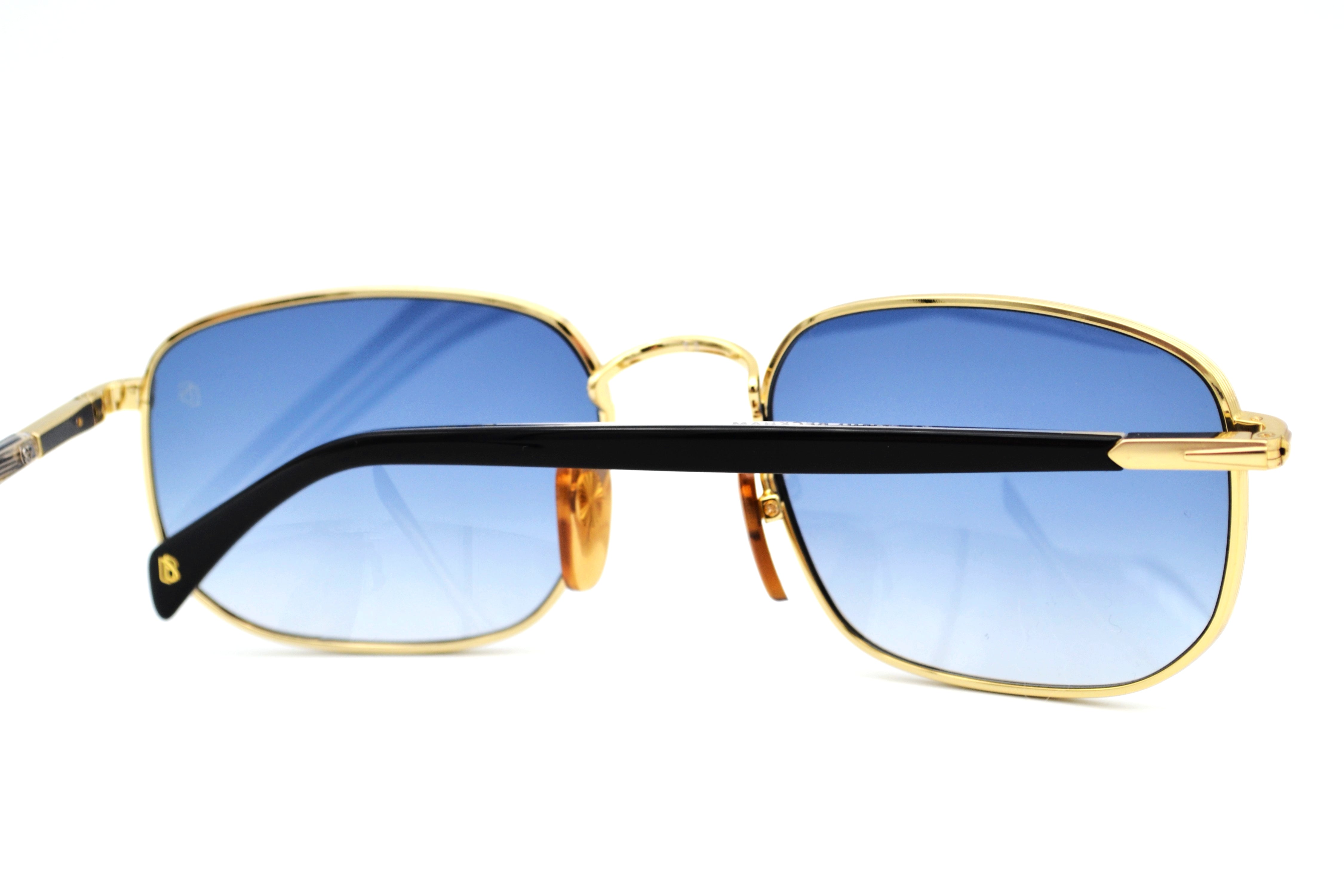 David Beckham DB1143S Sunglasses - Men's Rectangular Gold Metal Design
