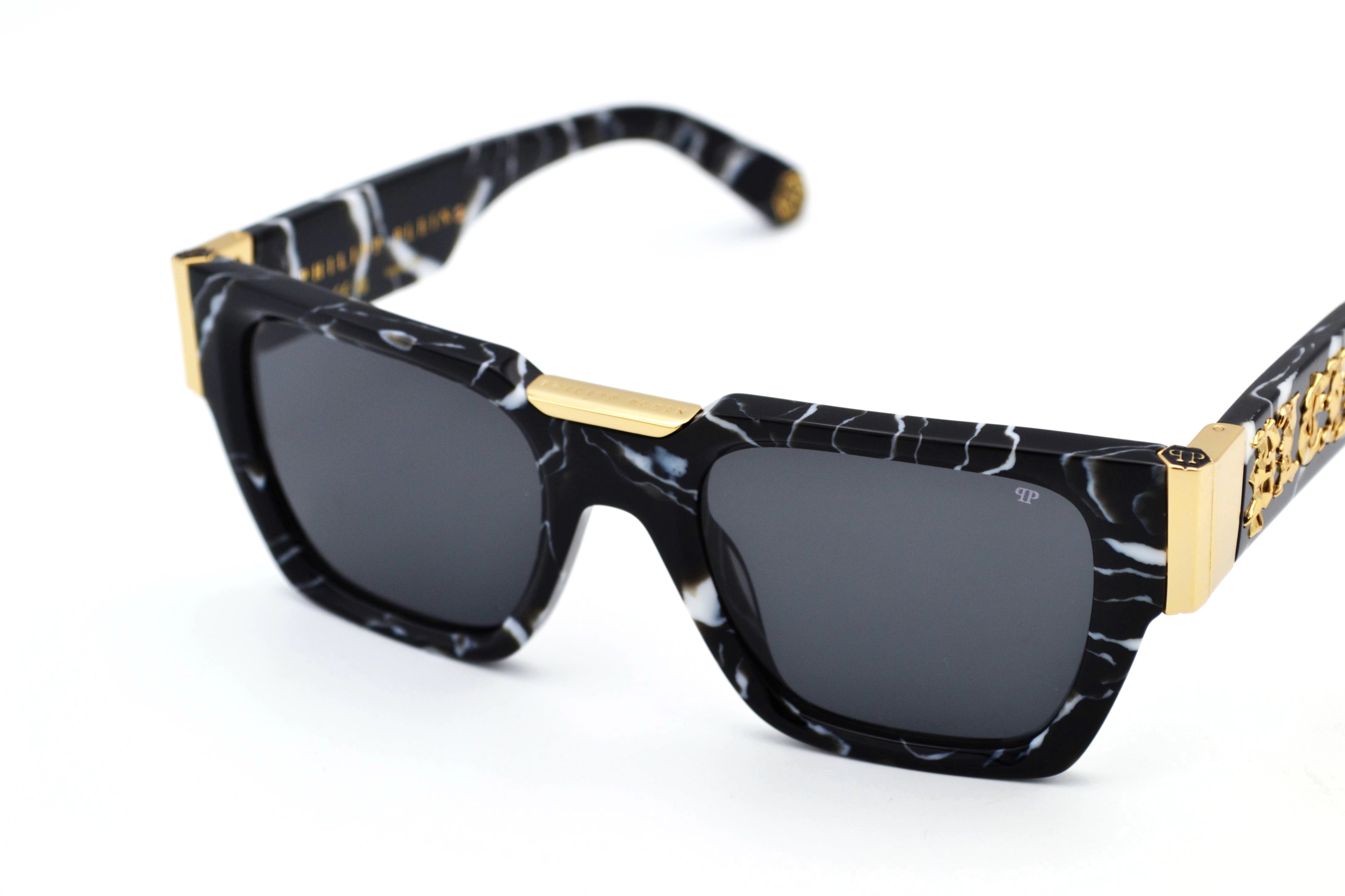 Philipp Plein Sunglasses - PLEIN GLARES SPP095 Acetate and Gold Metal Design for Men