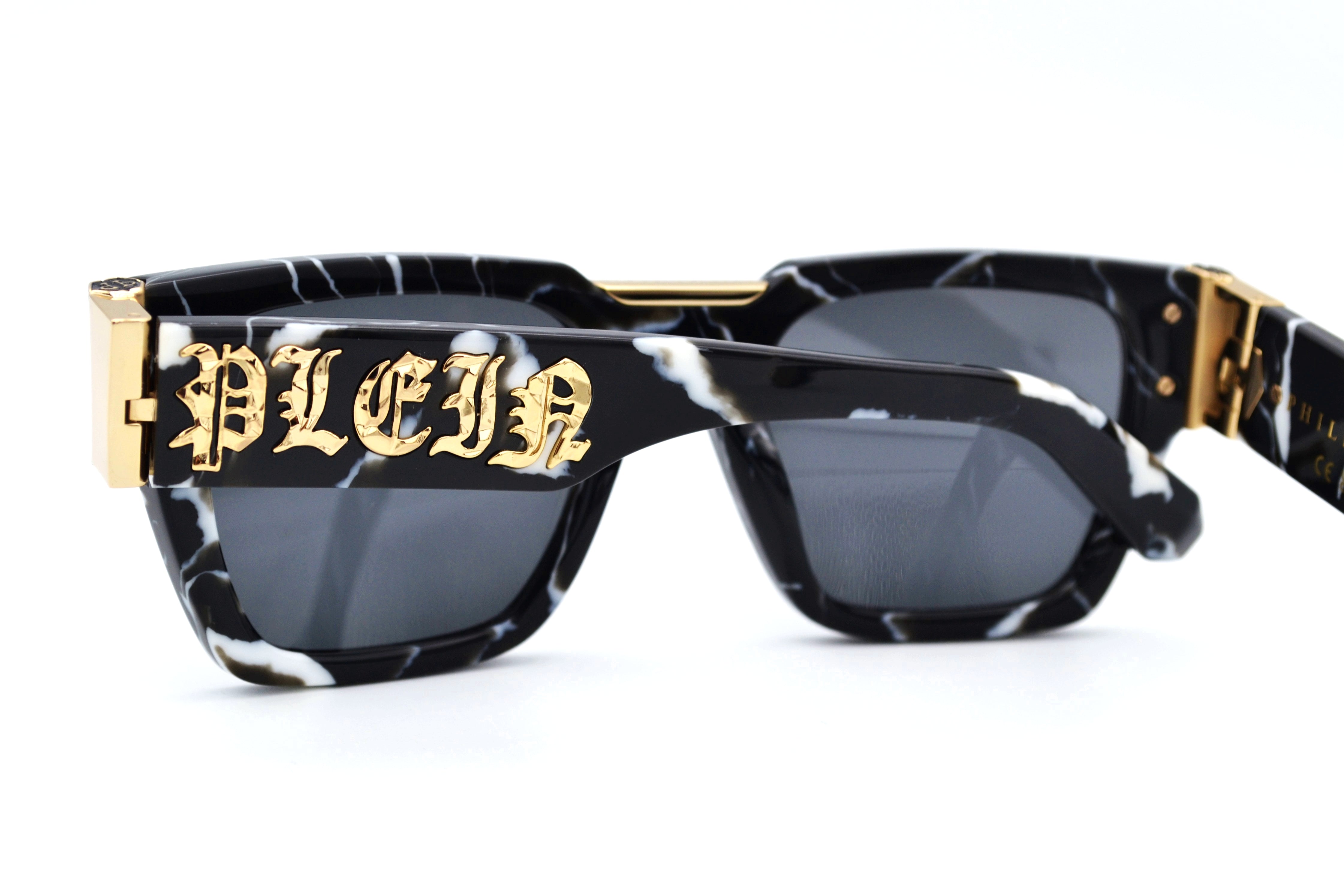 Philipp Plein Sunglasses - PLEIN GLARES SPP095 Acetate and Gold Metal Design for Men