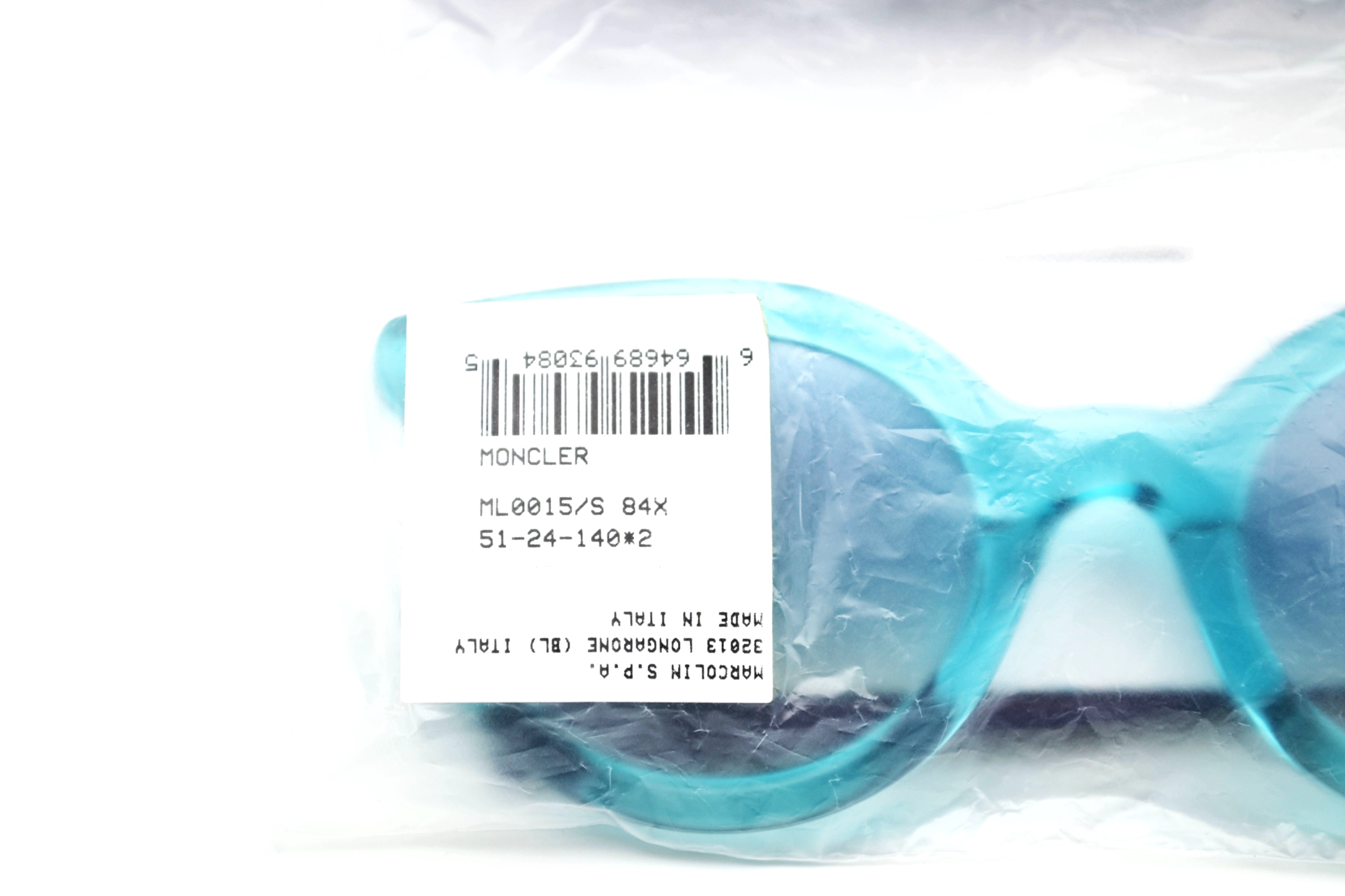 Gafas de sol Moncler ML0015 84X - Diseño de acetato azul transparente, unisex